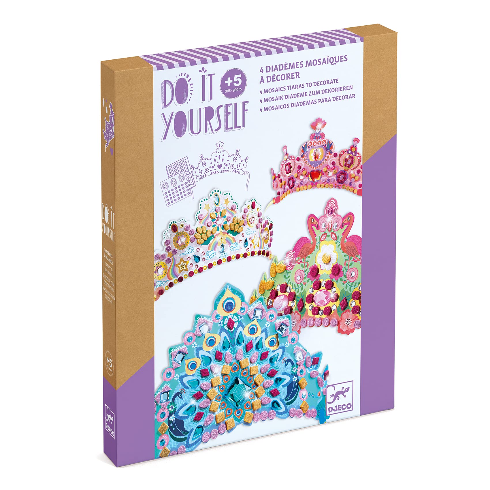 DJECO Like a Princess DIY Mosaic Tiaras Craft Kit