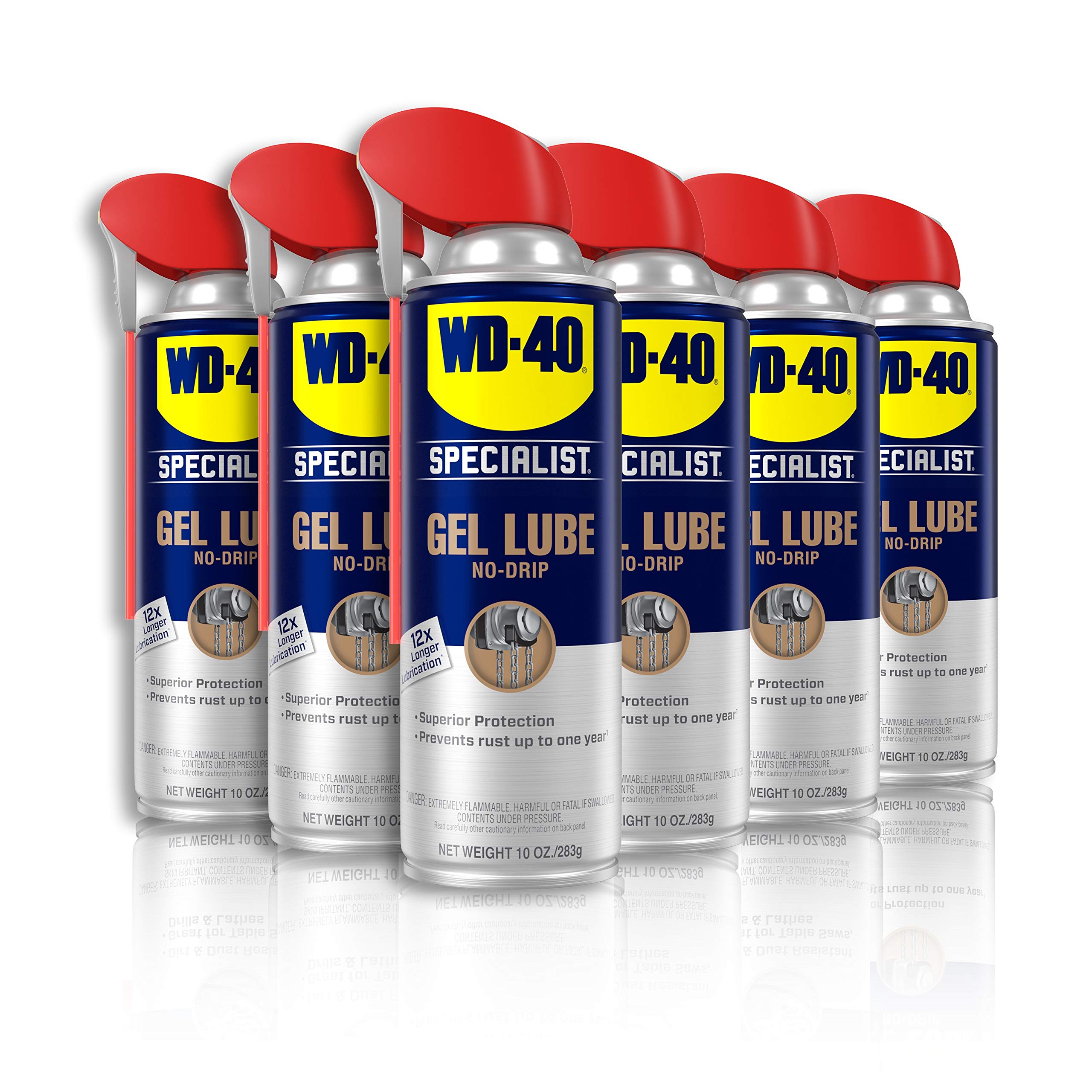 WD-40 Specialist Gel Lube with SMART STRAW SPRAYS 2 WAYS, 10 OZ [6-Pack]