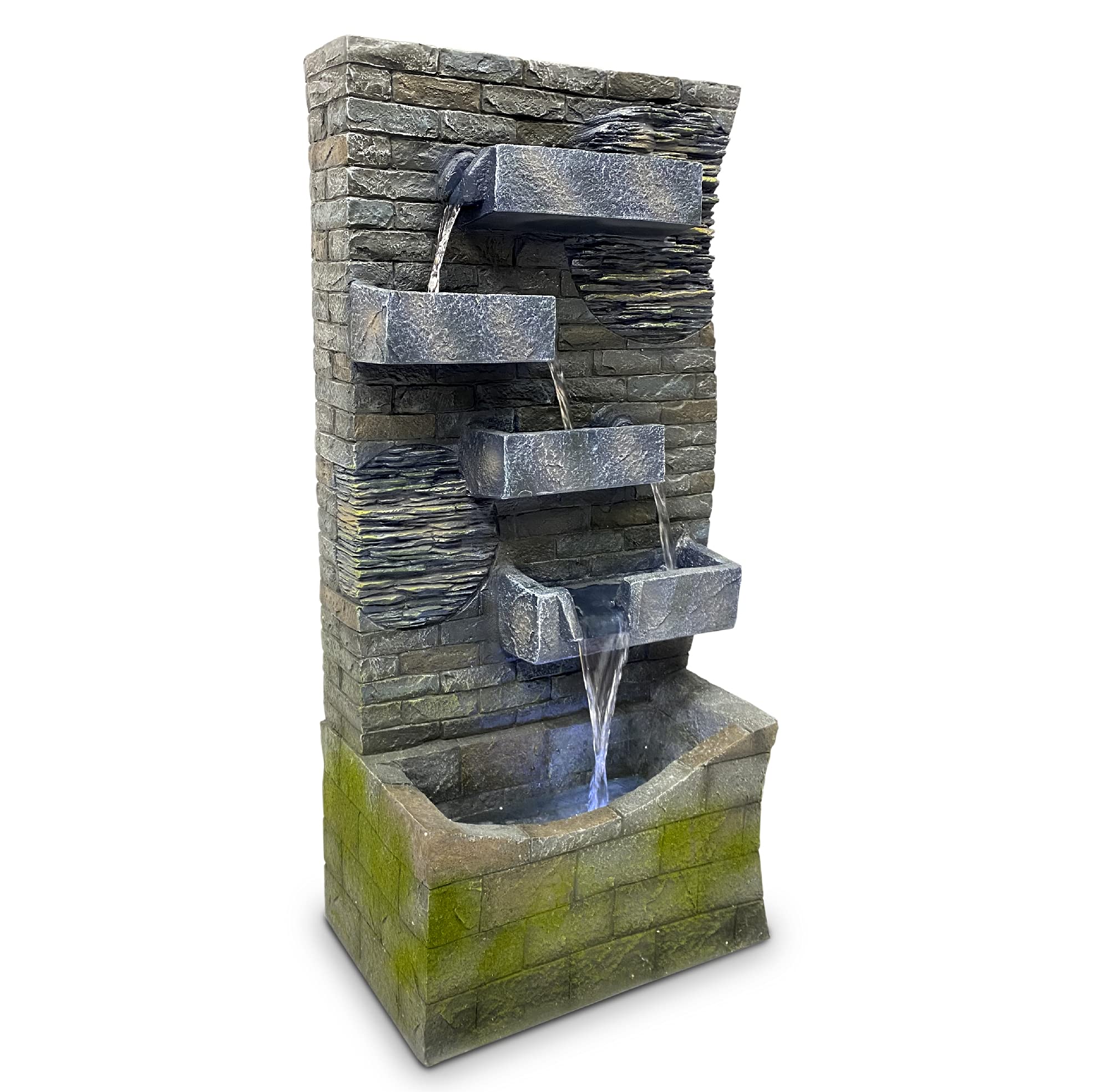 EasyGoProducts Made from  Fiberglass  Resin-Outdoor Or Indoor, Stone, 4-Tier