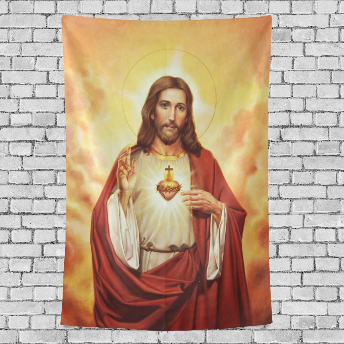 Donnapink Wall Tapestry Christian Jesus Christ 40"X60" Wall Hanging Bedspread For Home Livingroom Dorm