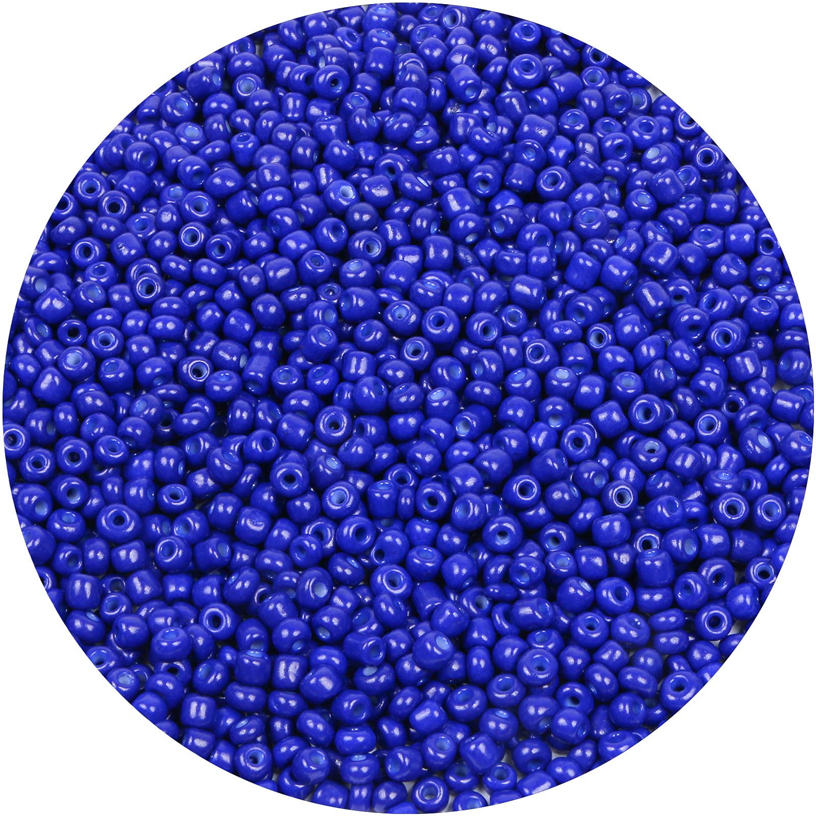 MIKIMIQI 2200pcs Glass Seed Beads Bulk, 4mm 6/0 Pony Beads Bulk for Jewelry Making Mini Spacer Beads Loose Beads Craft Small Glass Seed Beads for DIY Bracelet Wrist (Royal Blue)