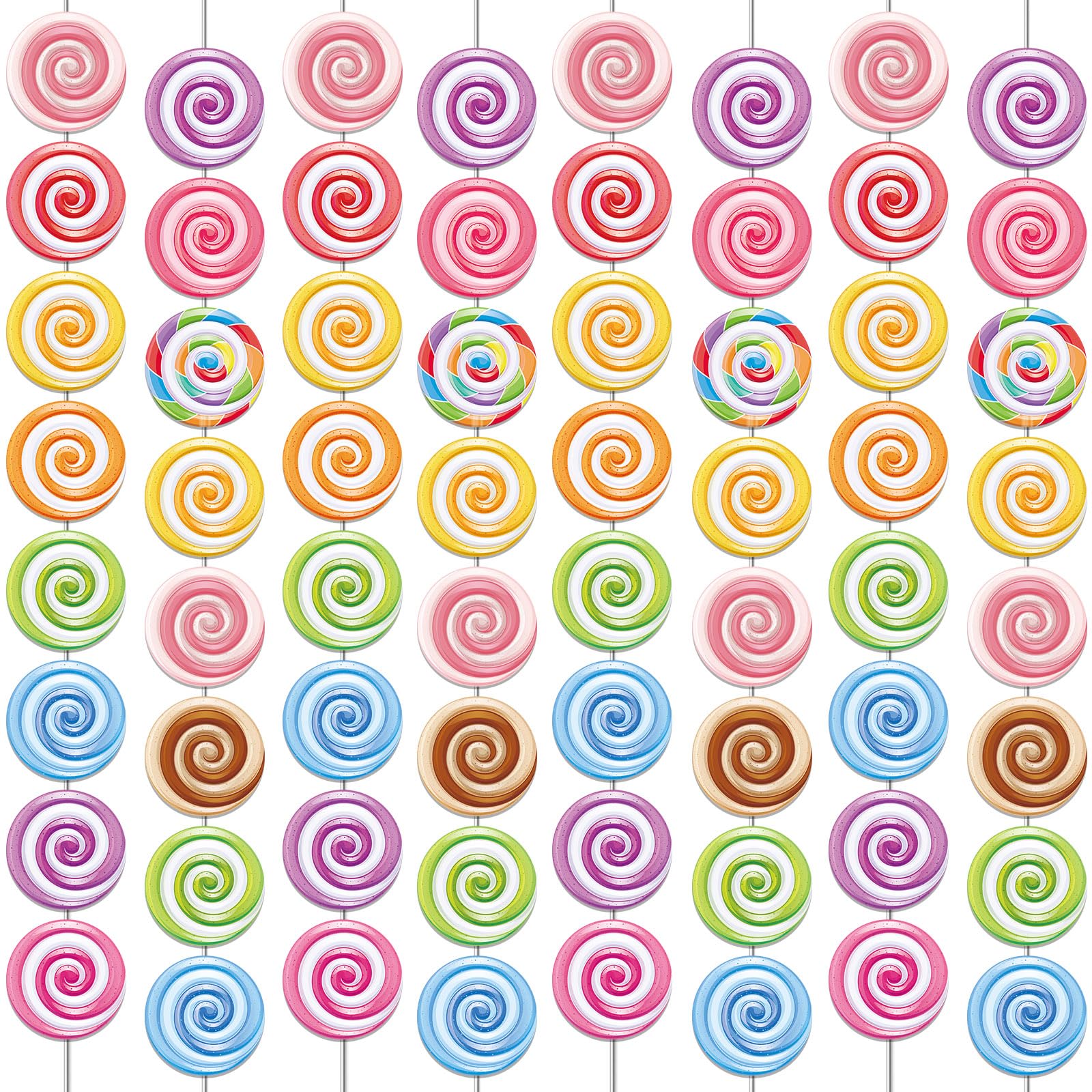 12pcs Candyland Party Decorations Banners Candy Hanging Swirl Candyland Birthday Garland Kit Lollipop Paper Cutouts for Candyland Theme Birthday Baby Shower Party Favor Indoor Home Office Decor