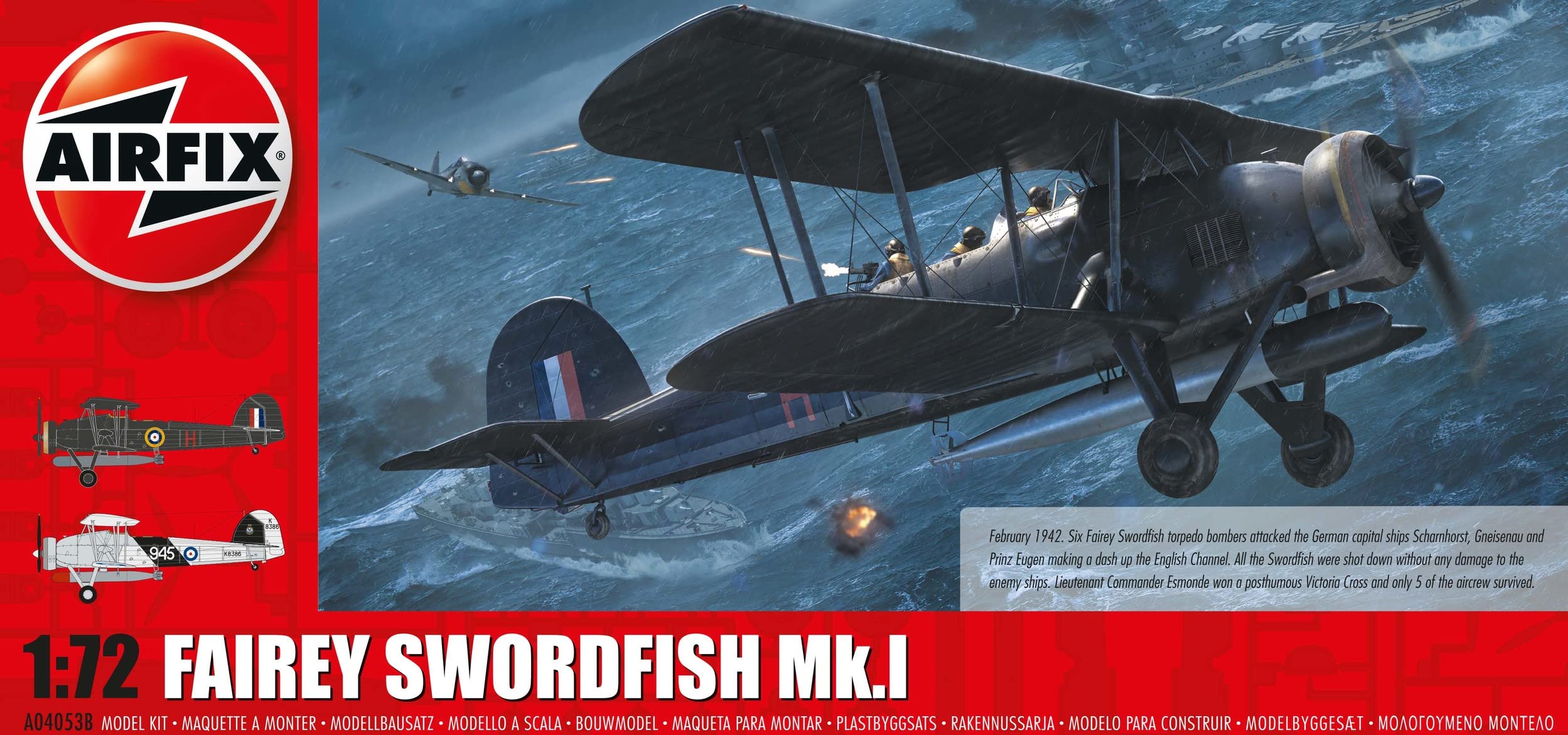 Airfix Fairey Swordfish Mk.I. Military Aircraft. Royal Air Force, (A04053B)