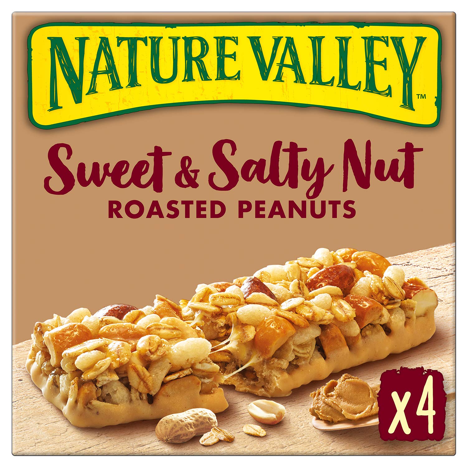 Nature ValleySweet & Salty Nut Roasted Peanuts Cereal Bars 4 x 30g (Pack of 8, total 32 Bars)