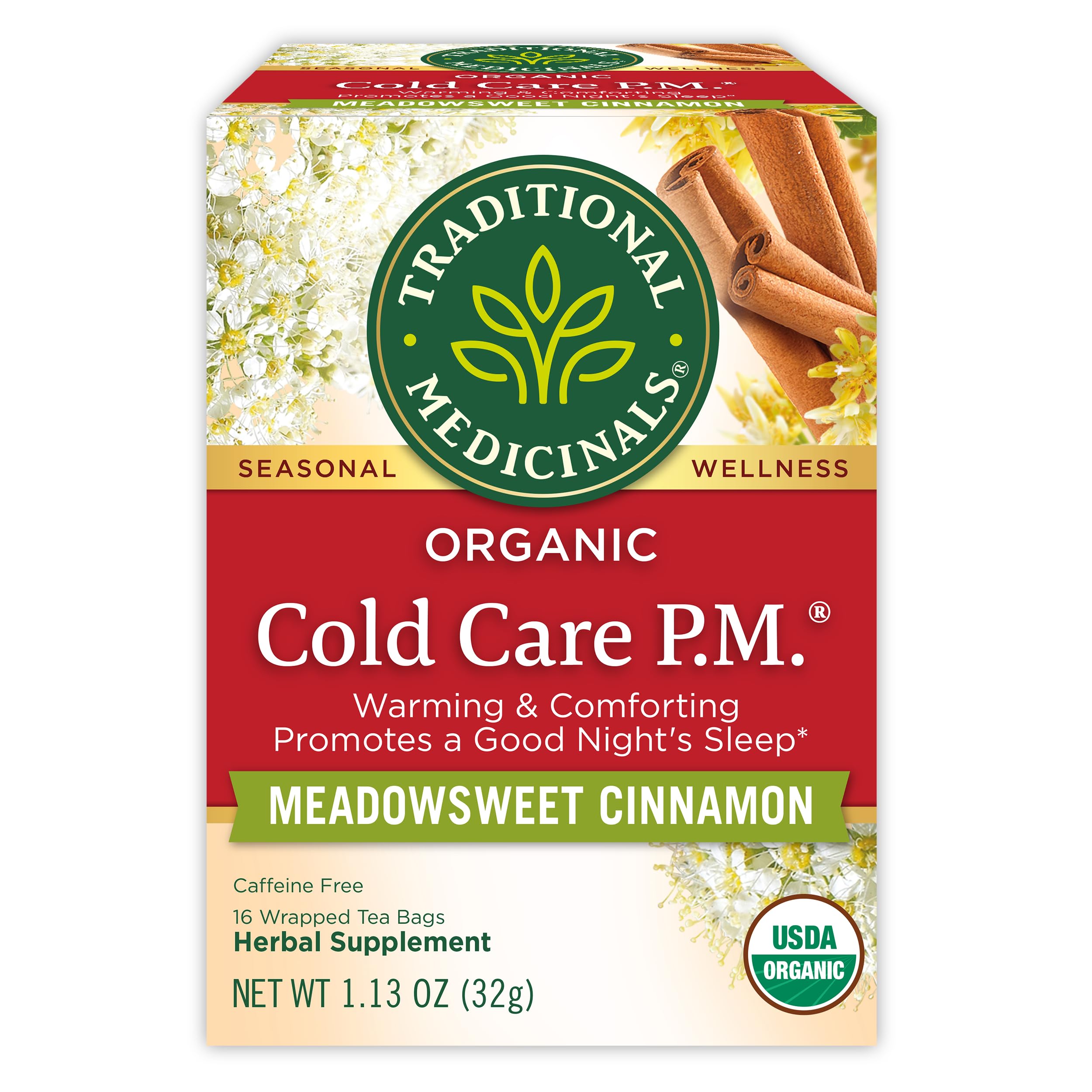 Traditional MedicinalsTea, Organic Cold Care PM, Get a Good Night's Sleep, 16 Tea Bags