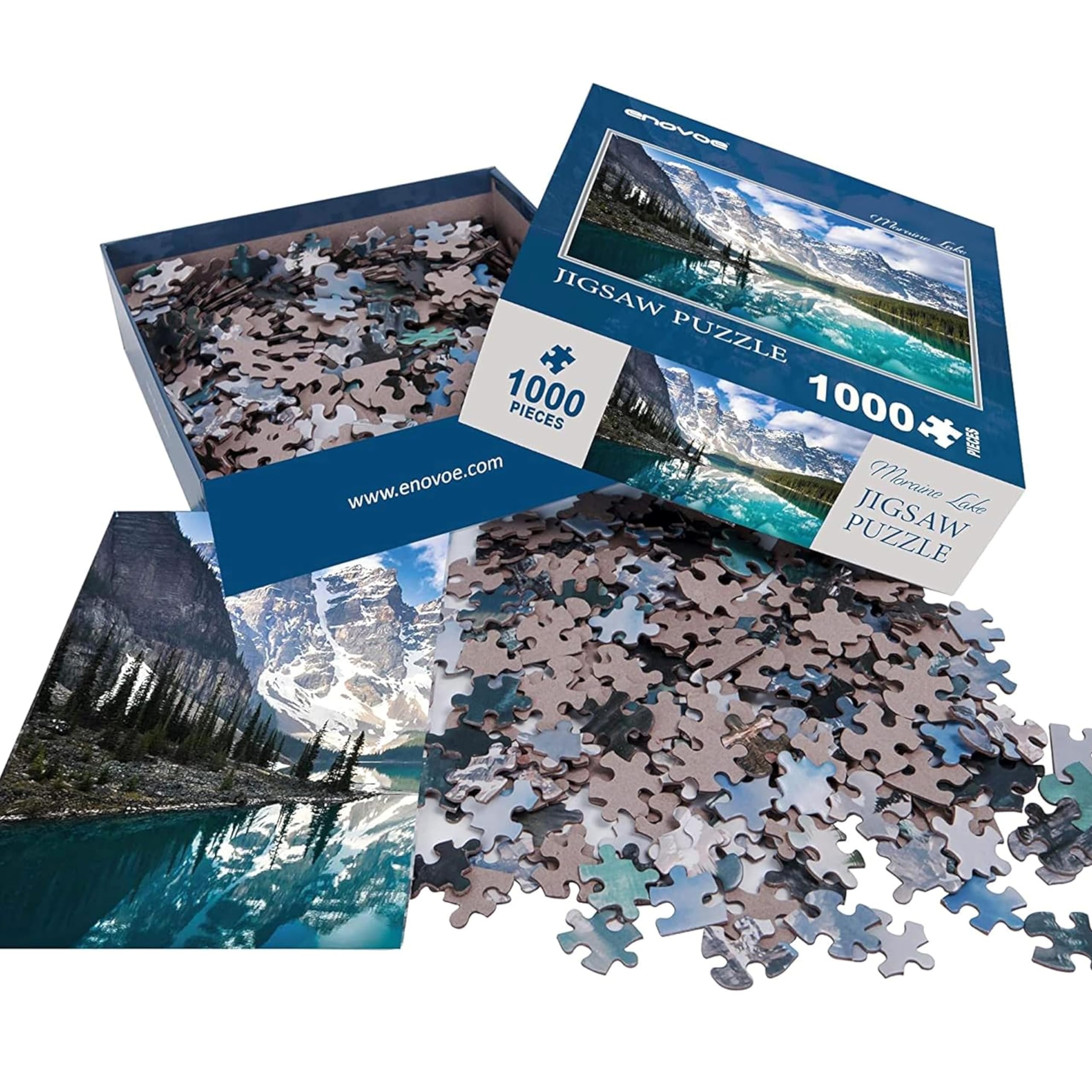 Enovoe Puzzles for Adults 1000 Pieces - Featuring Moraine Lake Alberta - Challenging and Educational Masterpieces Puzzle for Kids - Large, 27x 20 inches - Jigsaw Puzzles 1000 Pieces for Adults