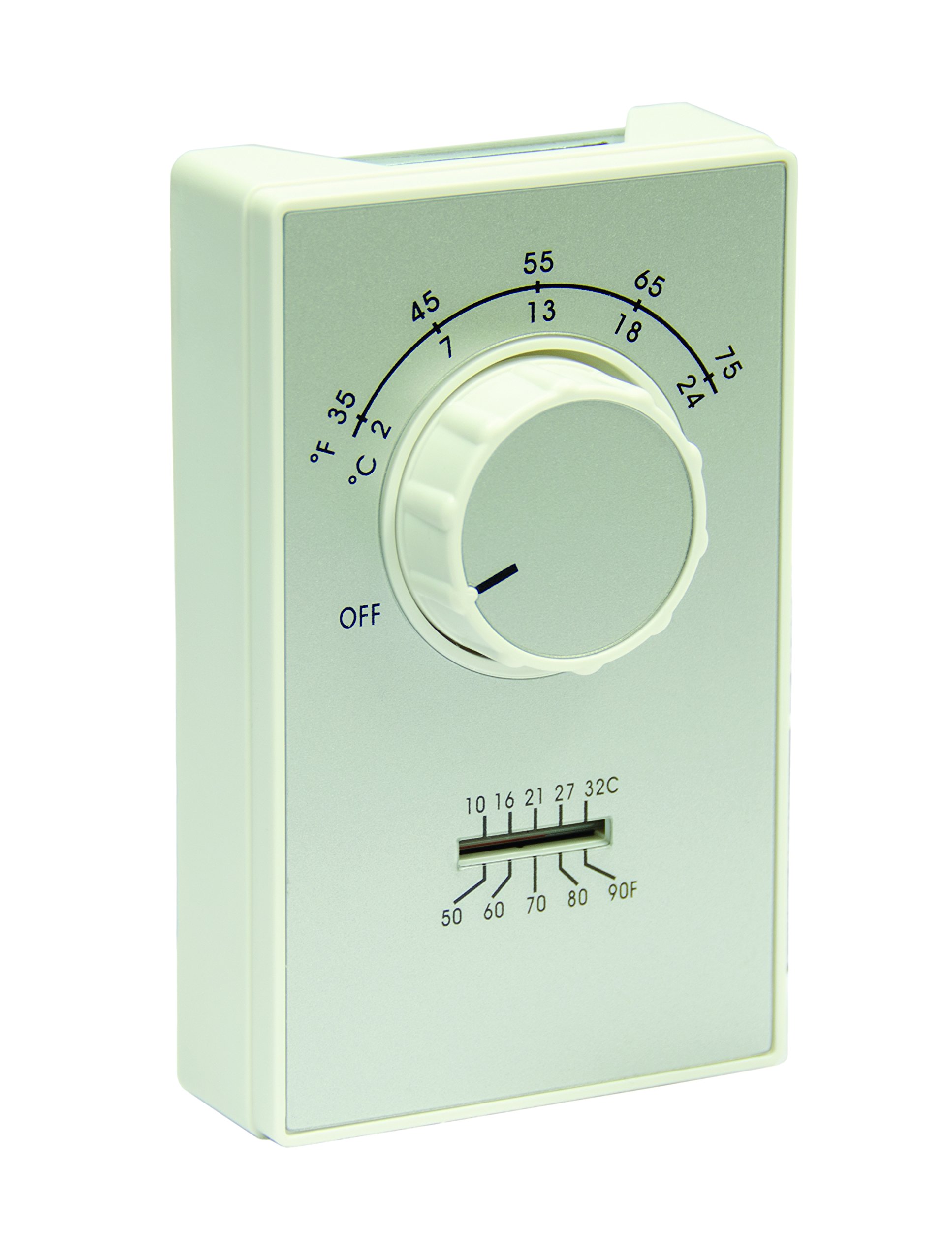 TPI ET9D4TS Series ET9 Line Voltage, DPST Heat Only, Terminal, 35°-75°F