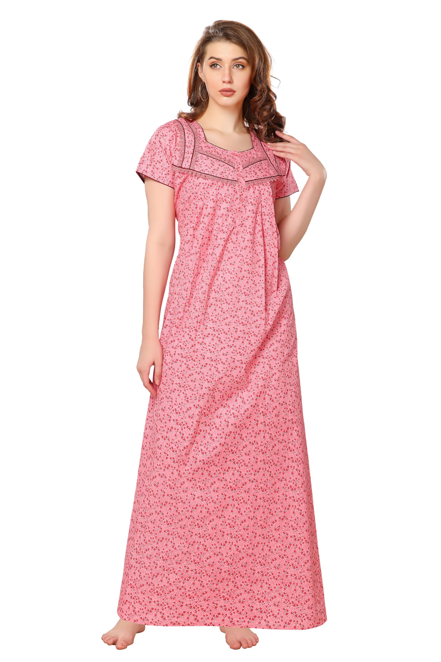 SoulemoWomen's Pure Cotton Floor Length Nighty 1665