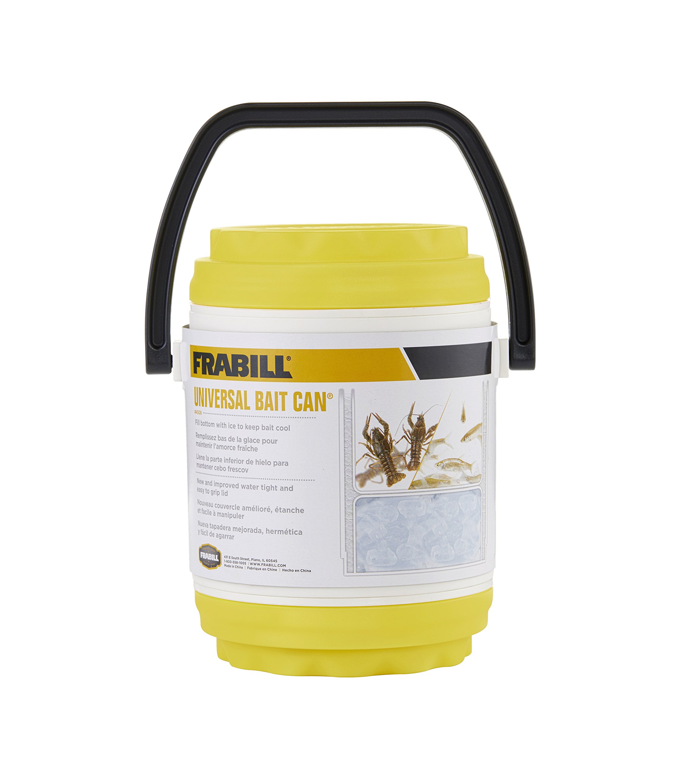 Frabill Dual Compartments Crawler Can, White and yellow