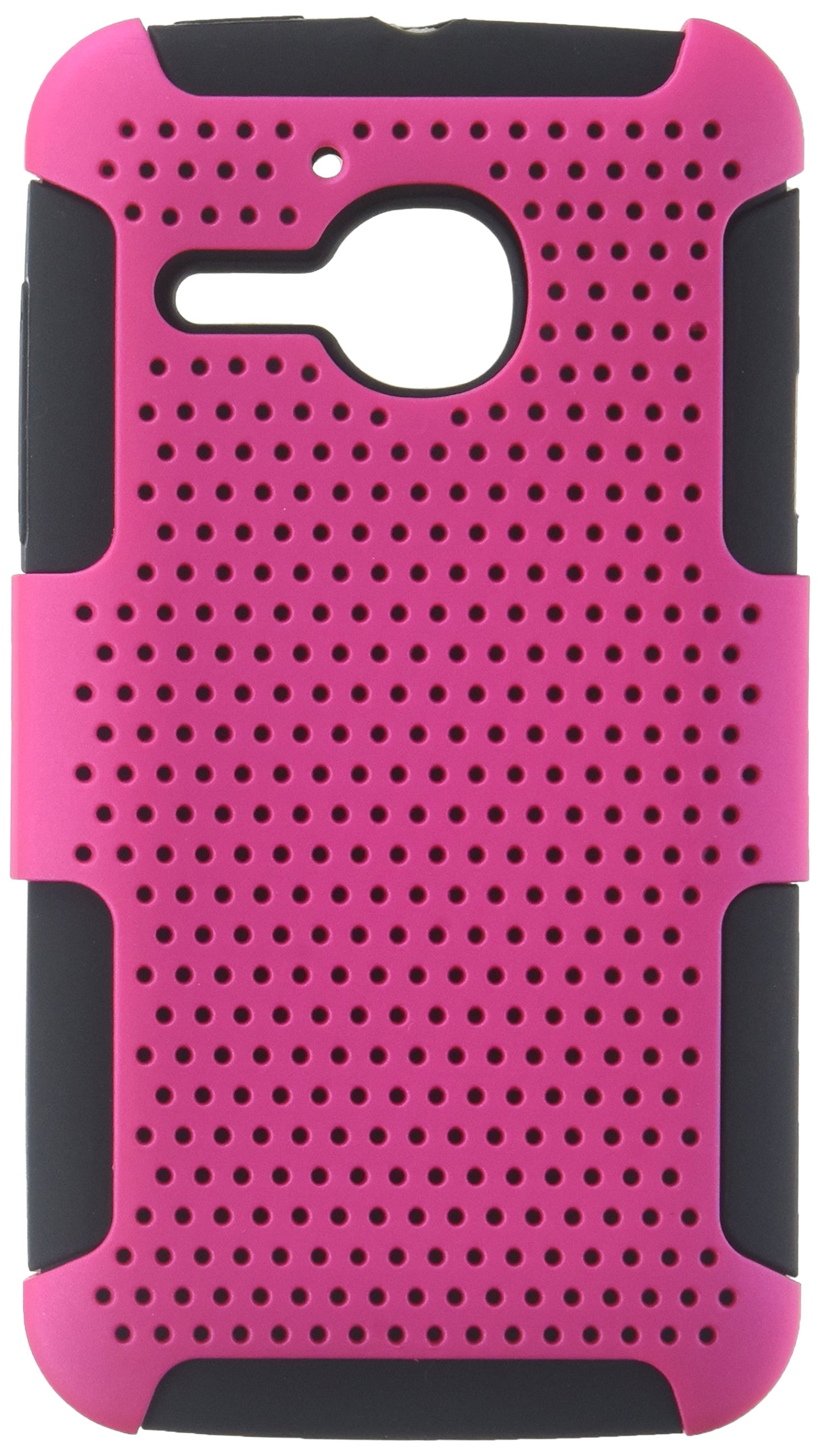 Eagle Cell Alcatel One Touch Evolve Hybrid TPU Mesh Case - Retail Packaging - Black/Hot Pink