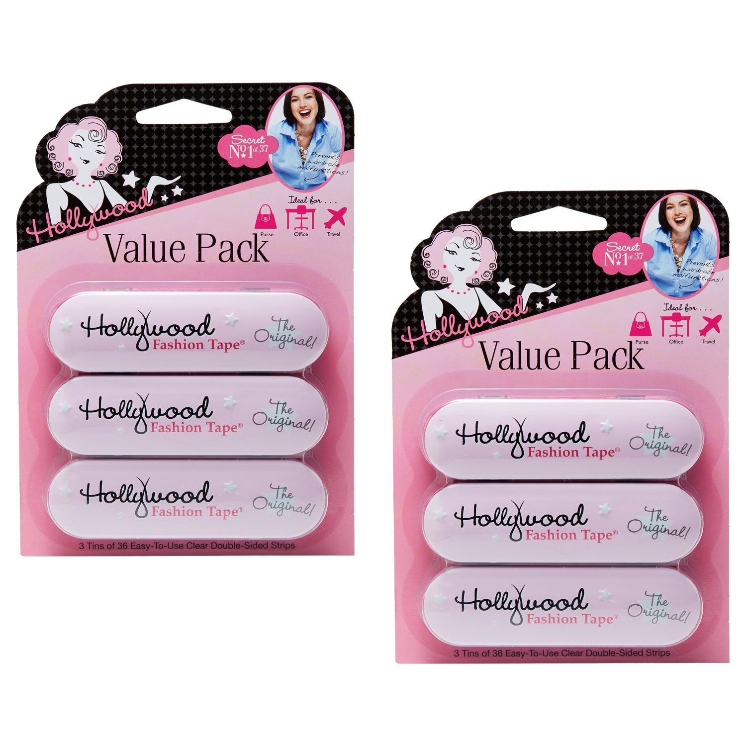 Hollywood Fashion SecretsHollywood Fasion Secrets Fashion Tape Value Pack - 6 Count,Pink