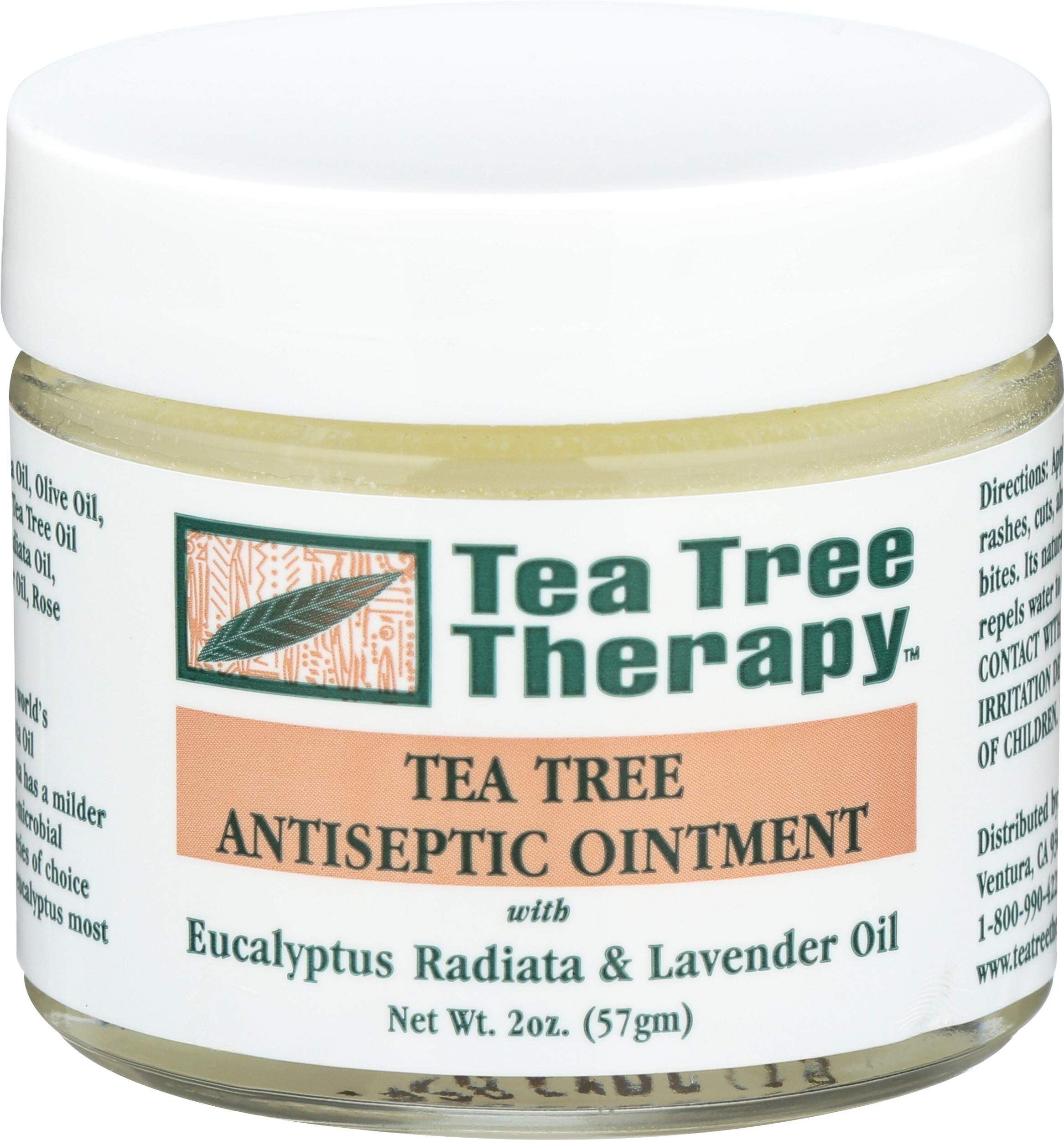 Tea Tree Therapy Direct Contact Tea Tree Antiseptic Ointment | 2oz (57g) | With Eucalyptus Radiata & Lavender Oil | Milder Choice for Skin Relief