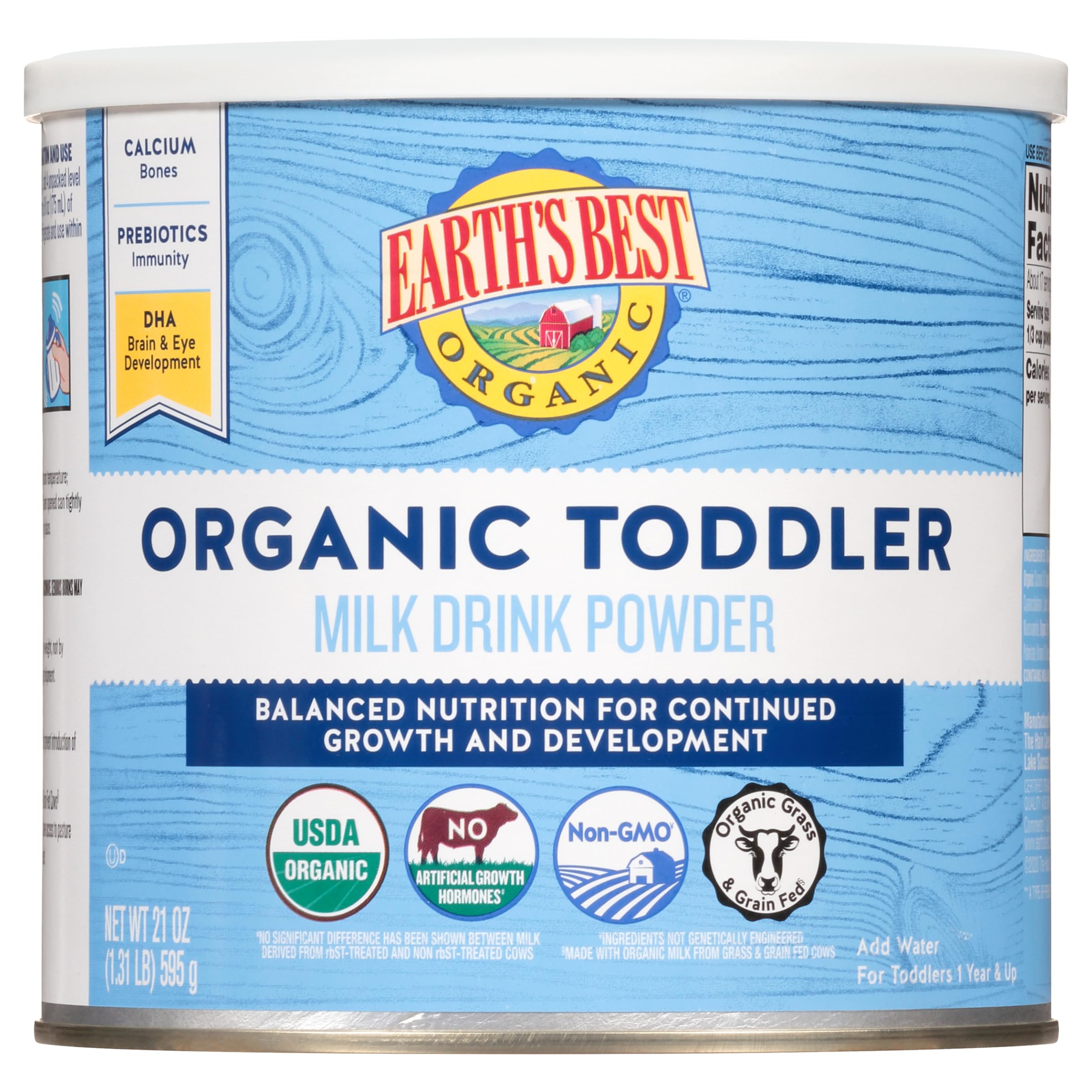 Earth's Best Organic Milk Drink Powder Toddler Formula, 21 oz Canister