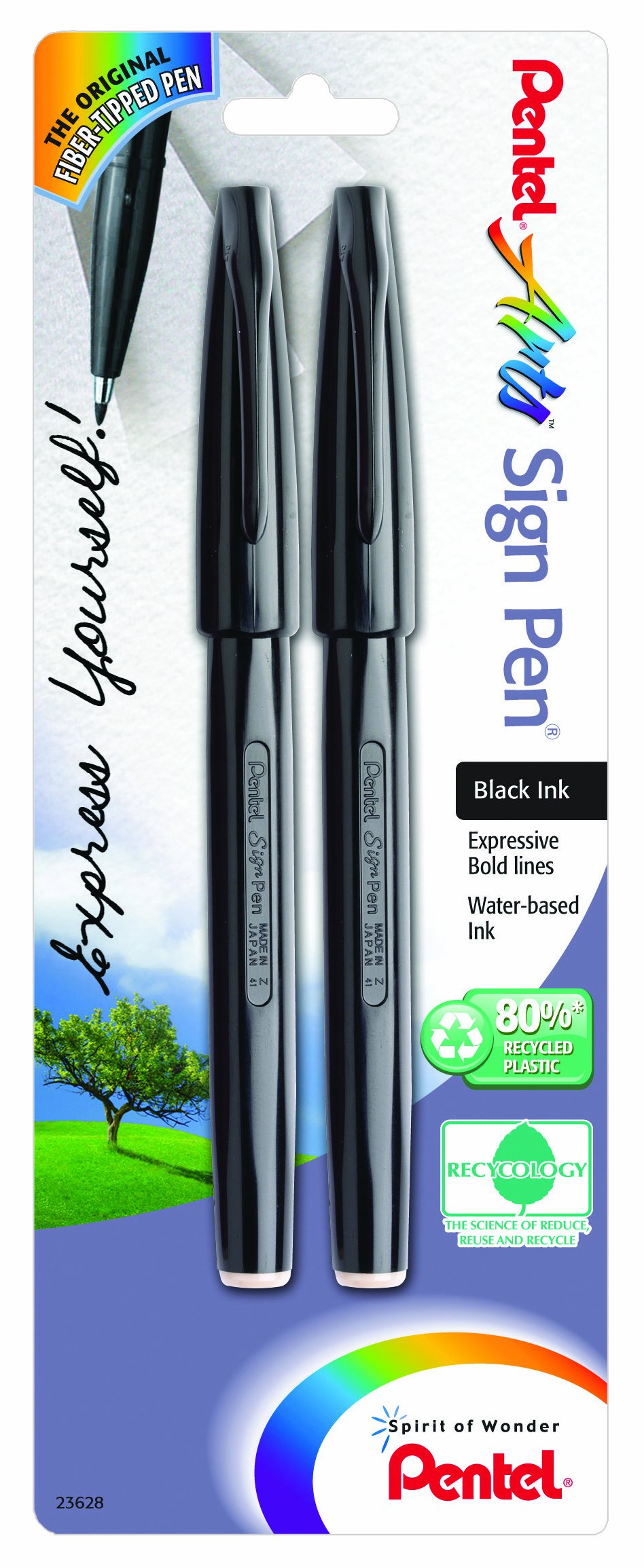 SIGN PEN 2PK BLK CARDED