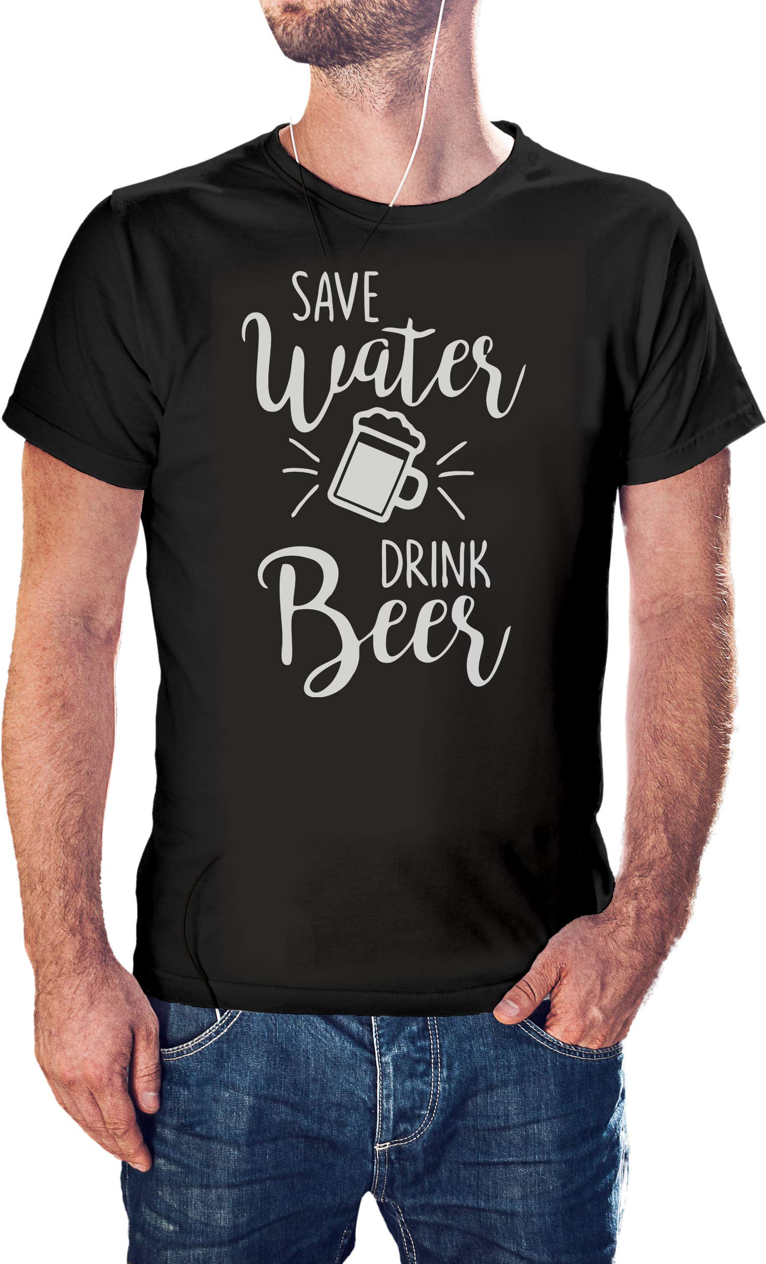 Men's Save Water Drink Beer T-Shirt, 100% Cotton