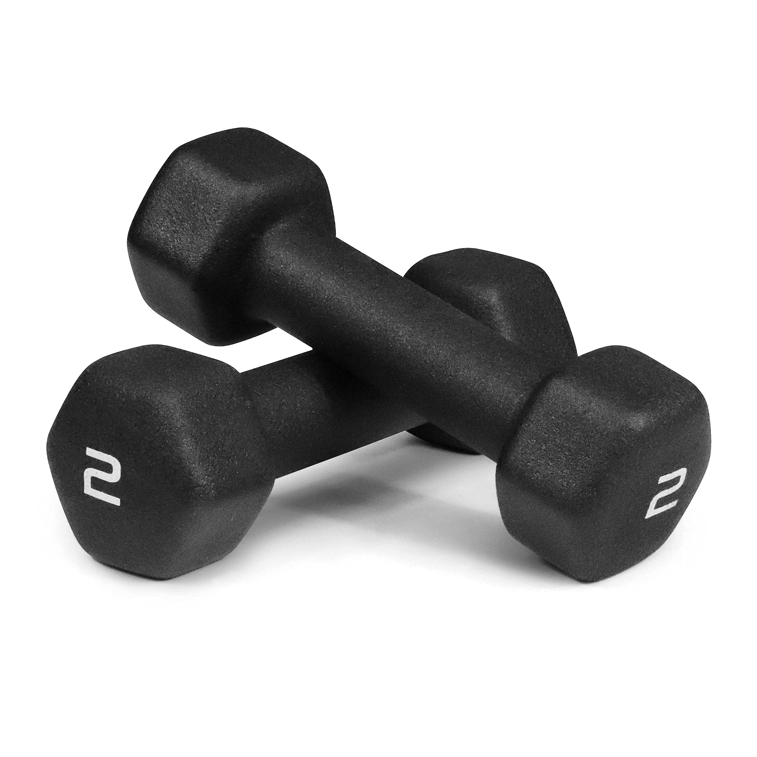 WF Athletic SupplyBlack Neoprene Dumbbells, Non-Slip & Hex Shape, Great for Strength Building & Weight Loss, Perfect for Home Use and Small Personal Training Studio