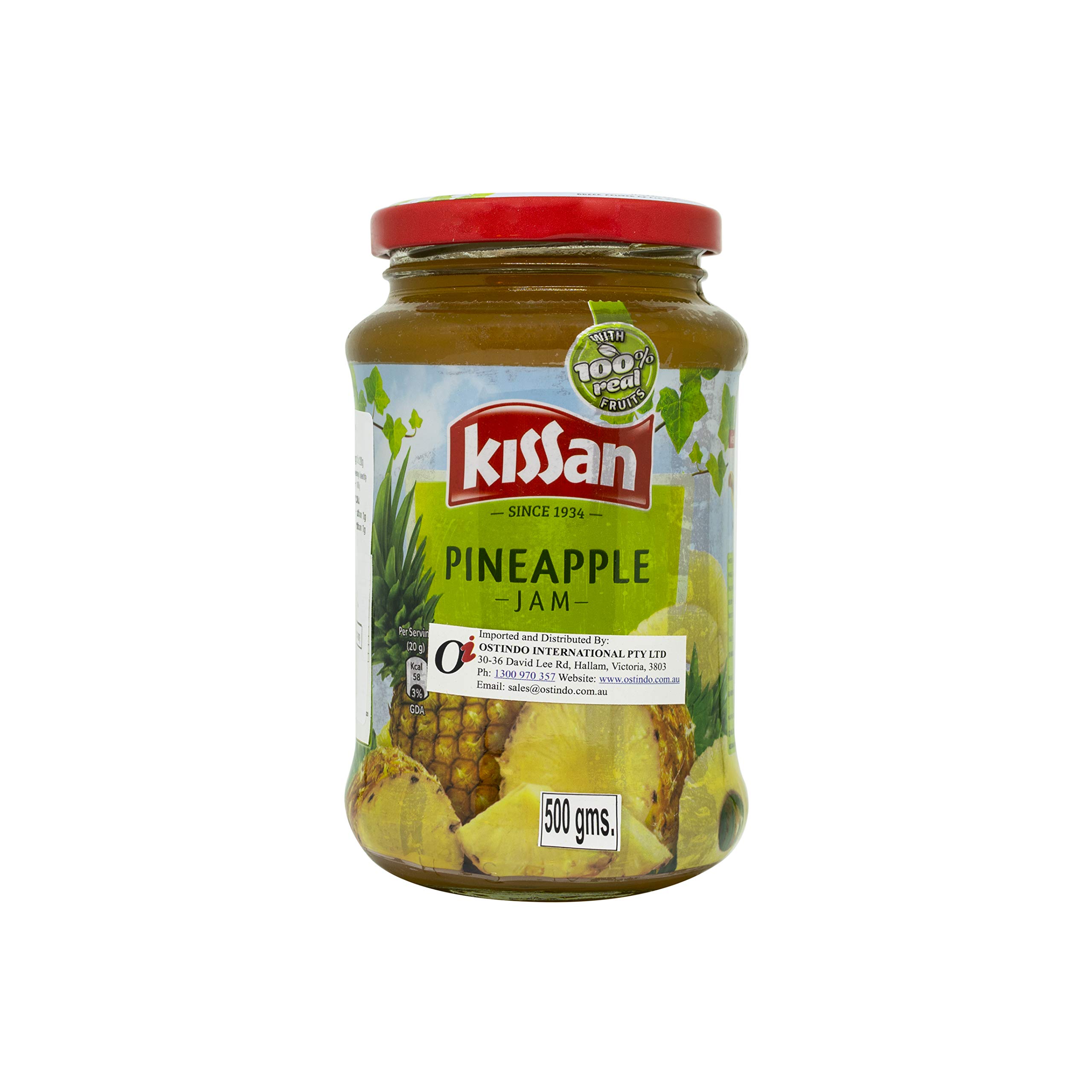 KissanPineapple Jam With 100% Real Fruits| Packed With the Goodness of Handpicked Fresh Pineapples| Fruit Jam For Daily Breakfast| 500g