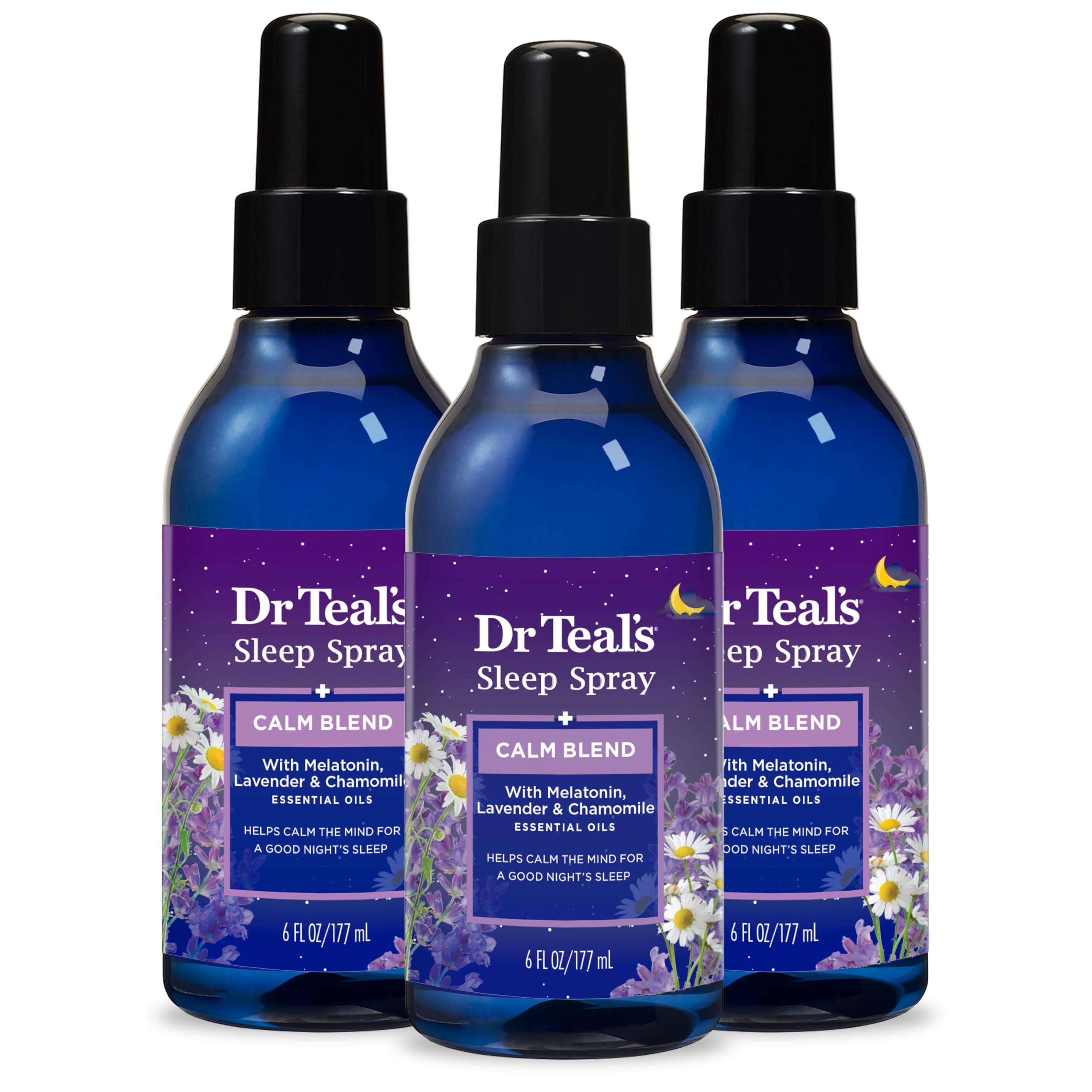 Dr Teal's Sleep Spray with Melatonin & Essential Oil Blend, 6 fl oz (Pack of 3)