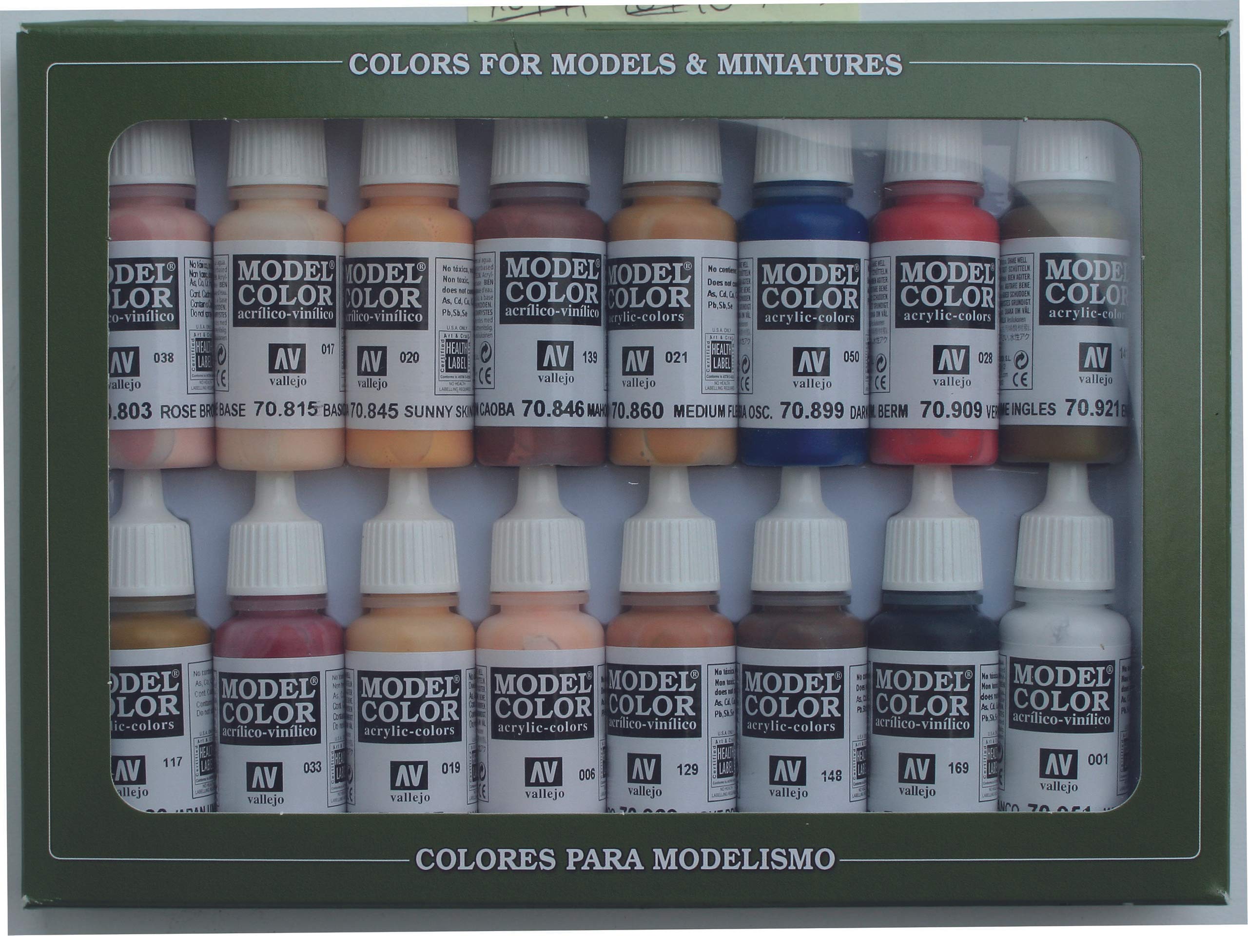 VallejoModel Color 16 Color Set 70125 Face & Skin Tones (16)