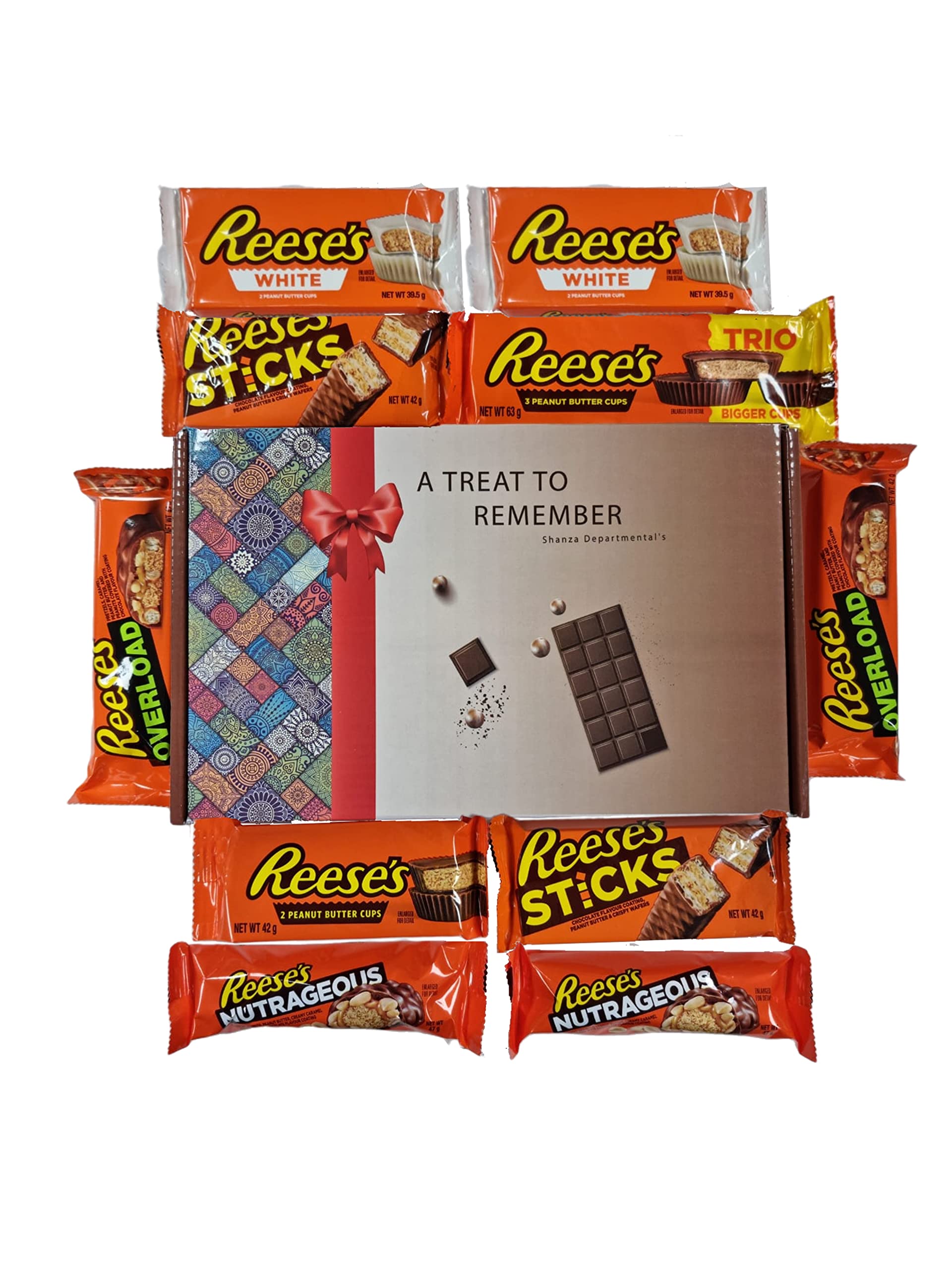 Reese's American Chocolate Selection luxury Gift Box - Filled with your favourite Reese's Peanut Butter Chocolate Bars and Sticks, Mouthwatering, delicious peanut butter chocolates