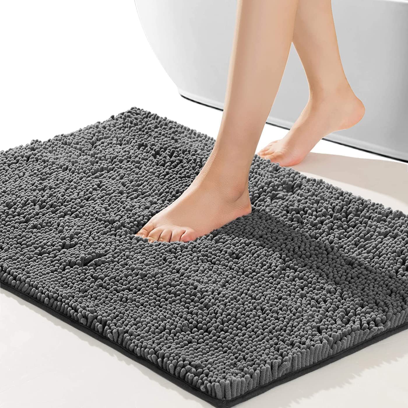 THMINS Bathroom Rug,80x50 cm Non-Slip Bath Mat,Doormat,Soft Cozy Shaggy Durable Thick Bath Rugs for Bathroom,Easier to Dry, Plush Rugs for Bathtubs,Door Mat, Rain Showers and Under The Sink