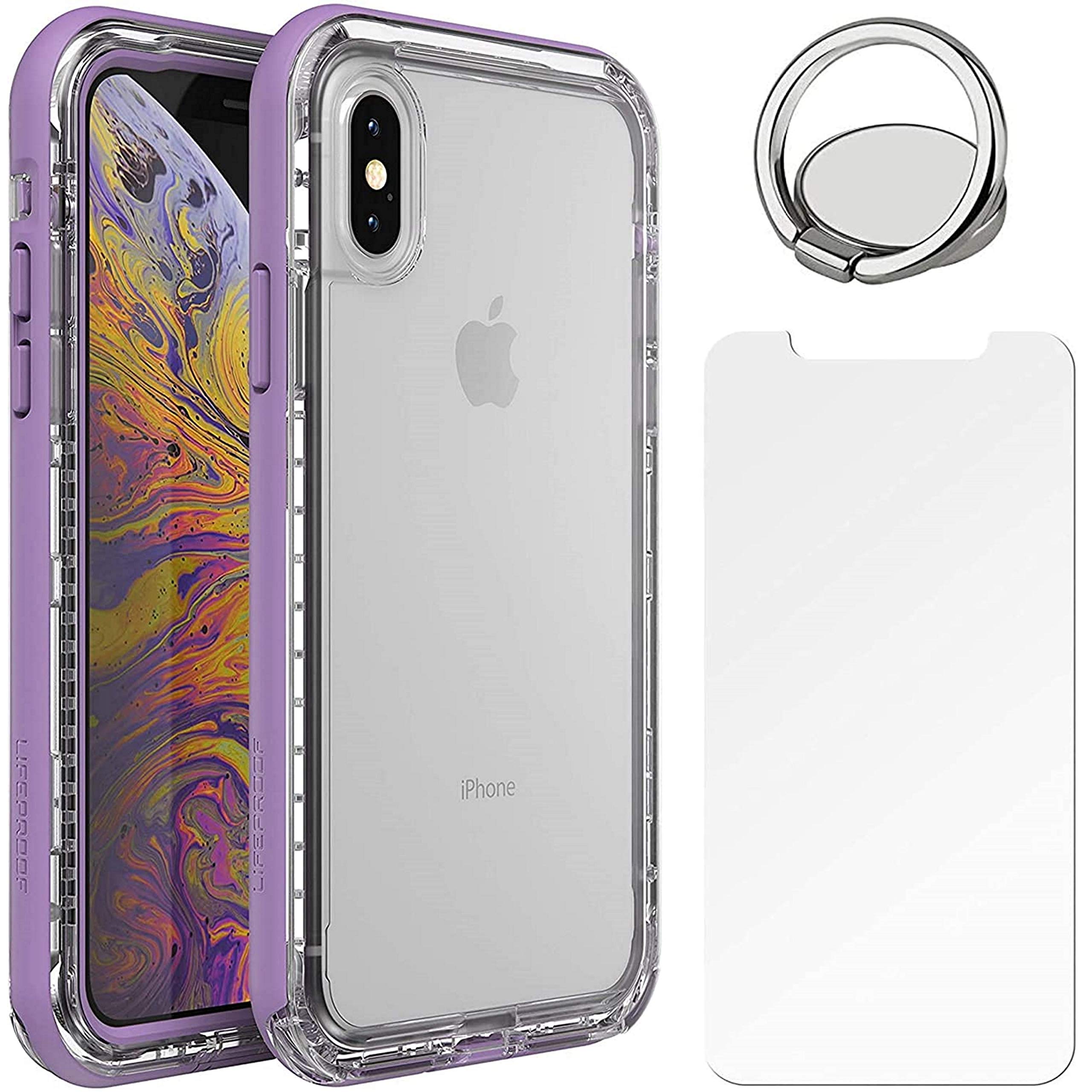 LifeProof Next Series Case for iPhone Xs & iPhone X (not Xr or XS Max) with Tempered Glass Screen Protector, Includes Phone Ring Finger Holder - Bundle - Ultra