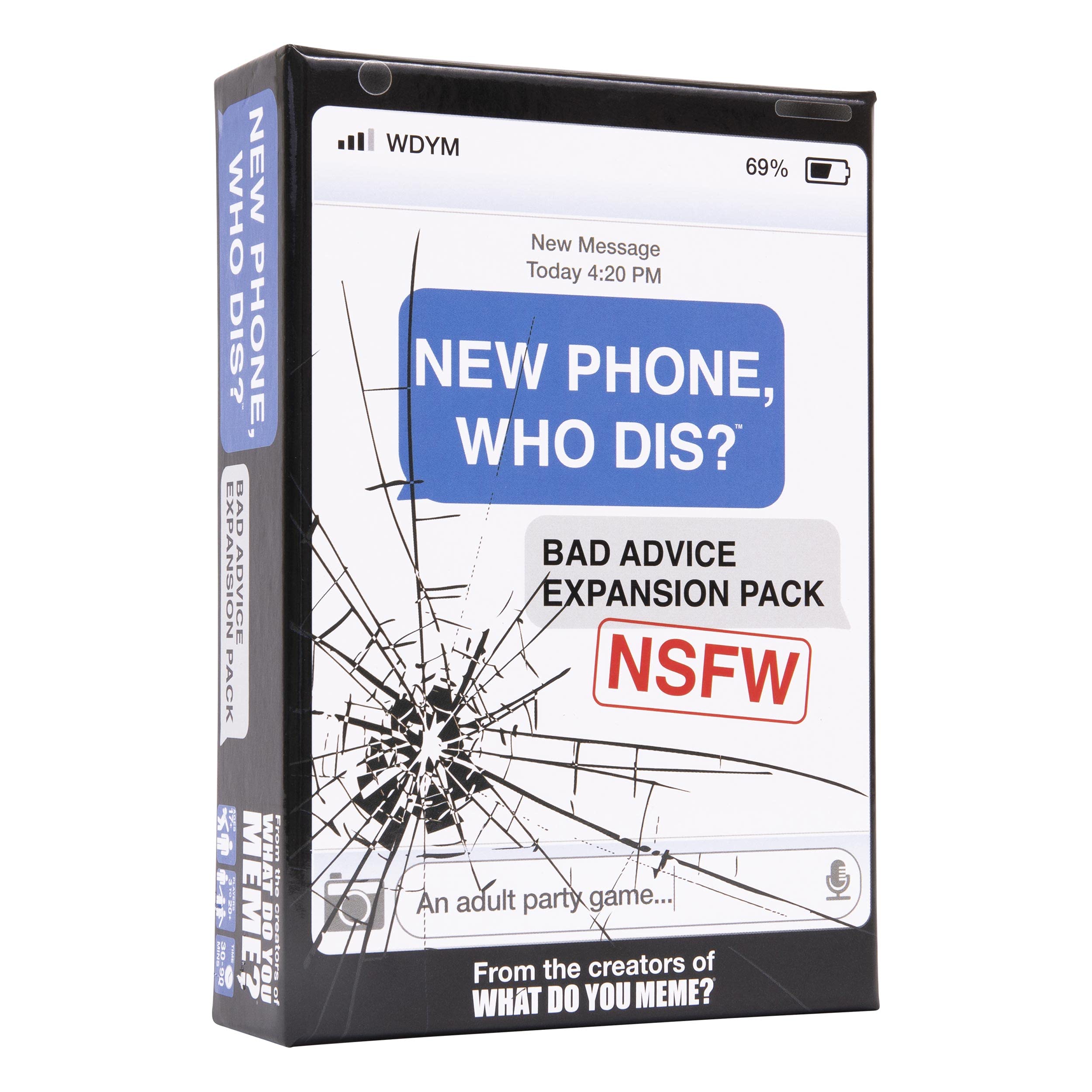 New Phone, Who Dis? Bad Advice NSFW Expansion Pack by Relatable, Designed to be Added to the New Phone, Who Dis? Core Game, A Funny Christmas Game , Includes 45 Inbox Cards and 135 Reply Cards