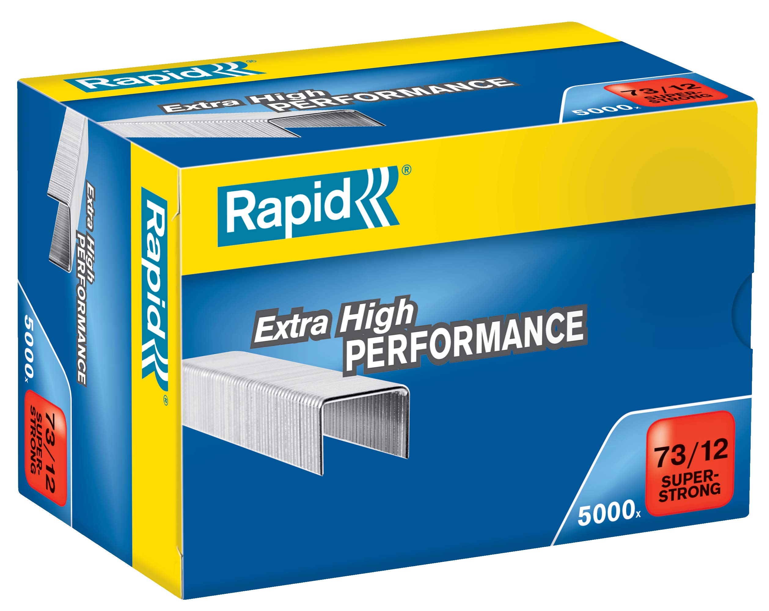 Rapid 73/12mm Super Strong Staples, For Stapling 40-70 Sheets, Use with Heavy Duty Stapling Pliers, Galvanised Wire, Box of 5000, 24890800