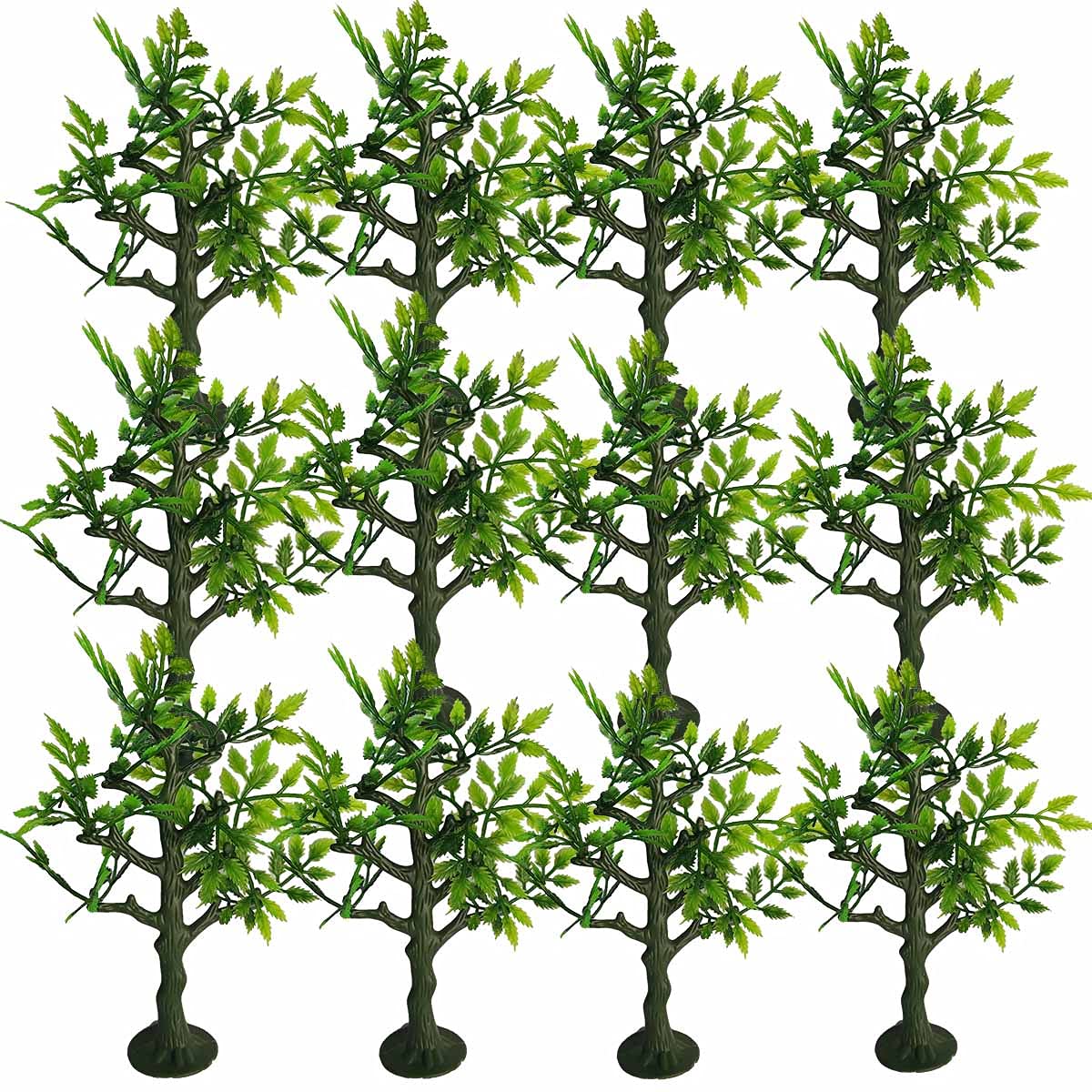 12 Pieces 6 inch Model Trees Figures for Crafts,Cake Decorating,Scenery Architecture Trees, Scale Trees, Diorama Trees, Plastic Trees for Projects, Model Train Scenery with Base