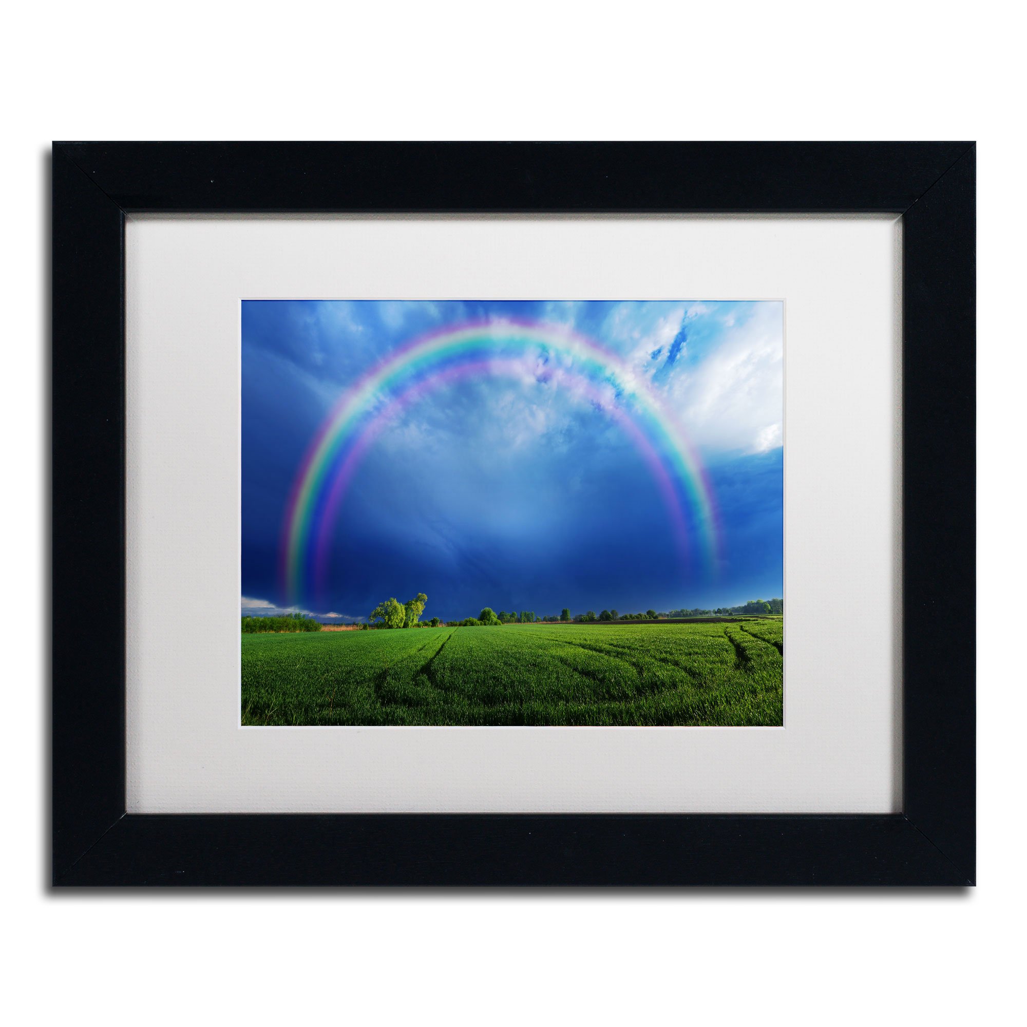 Lucky Rainbow Artwork by Philippe Sainte Laudy, 11 by 14-Inch, Matte White/Black Frame