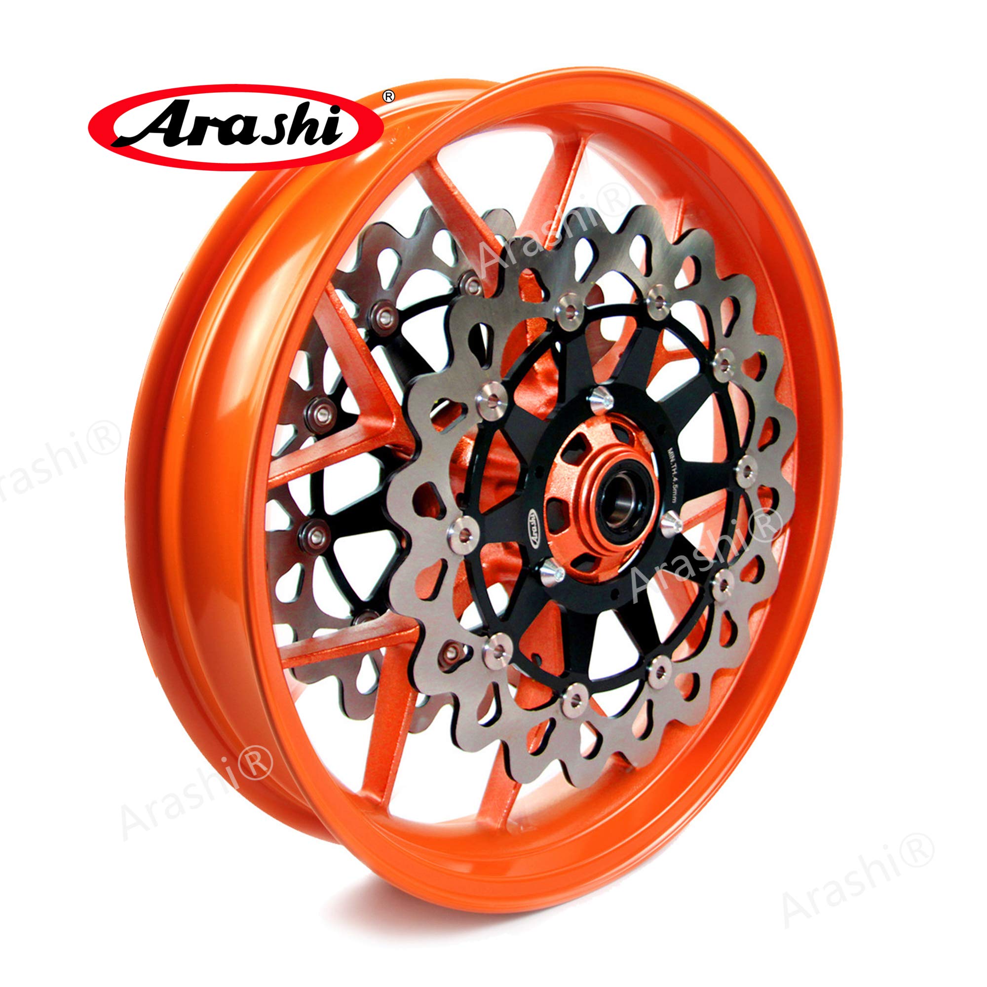 ArashiFront Wheel Rims and Brake Disc Rotors for Honda CBR1000RR 2008-2016 Motorcycle Replacement Accessories CBR 1000 RR CBR1000 1000RR 1000CC Repsol Orange 2009 2010 2011 2012 2013 2014 2015