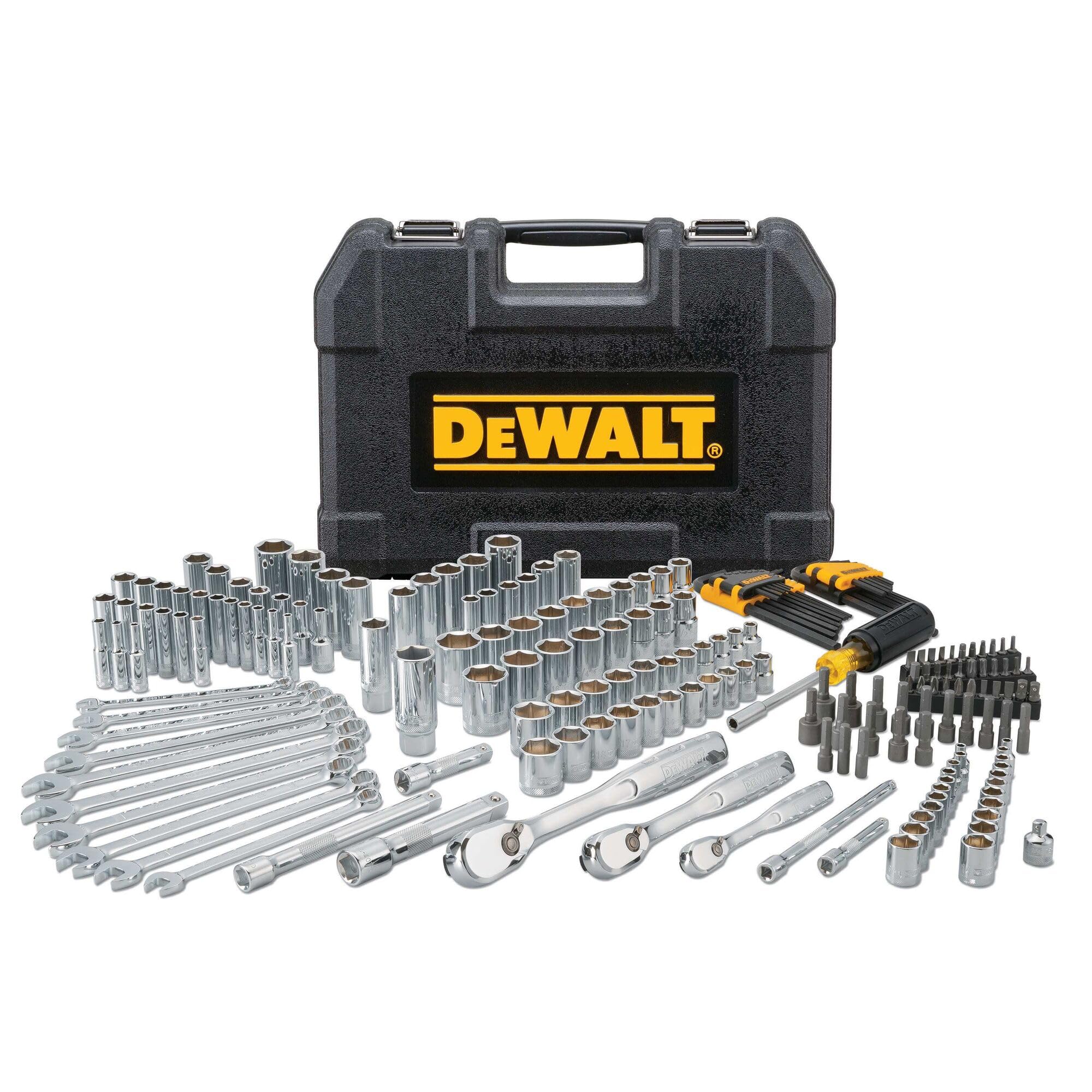 DEWALT Mechanics Tool Set, 1/4" & 3/8" & 1/2" Drive, SAE/Metric, 205-piece (DWMT81534), One Size