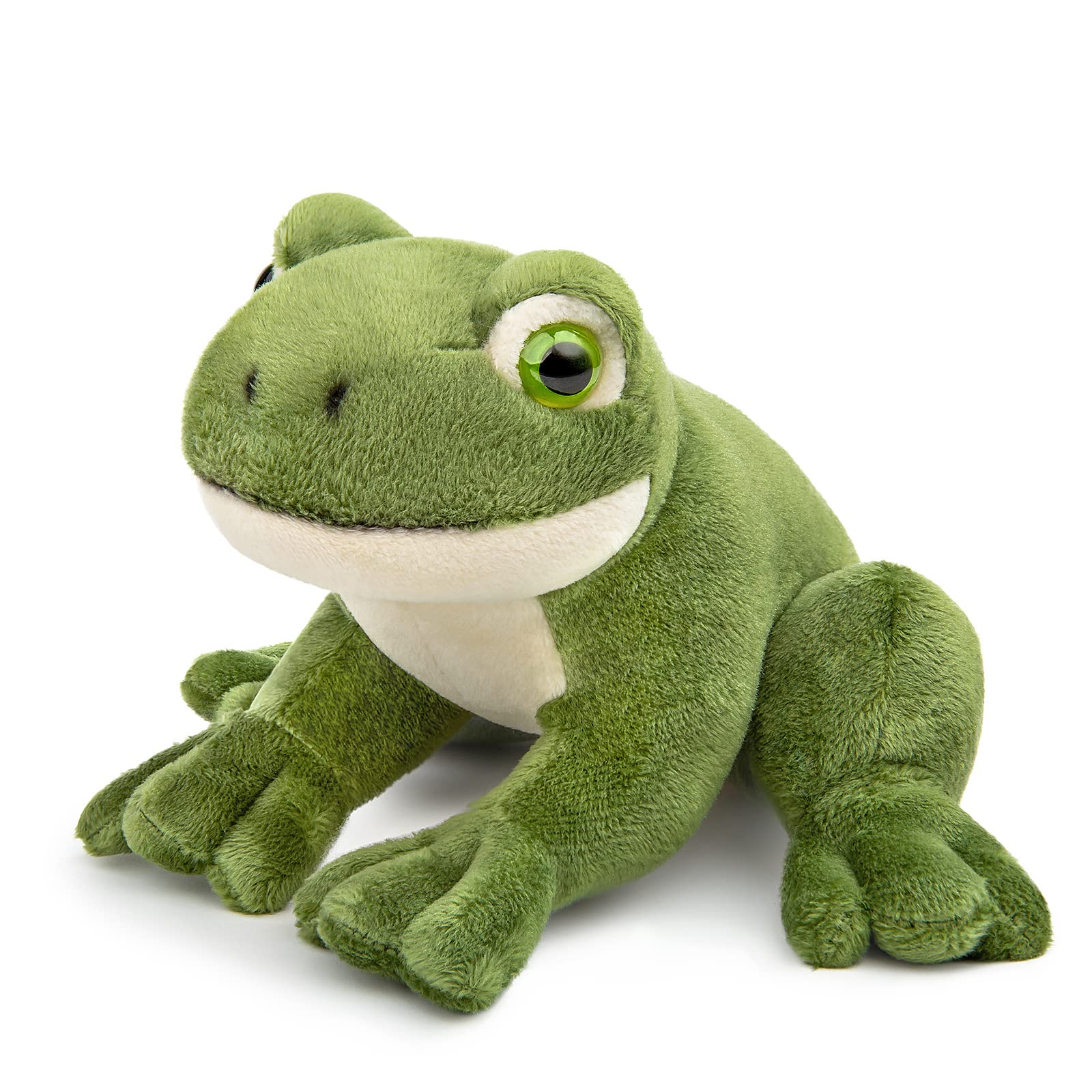 ZHONGXIN MADE Simulation Frog Plush Toy - 6.3" Lifelike Green Frog Stuffed Animals Reptilian Plushie Toys, Super Soft Plush Dolls for Kids Stuffed Toys, Gifts for Kids