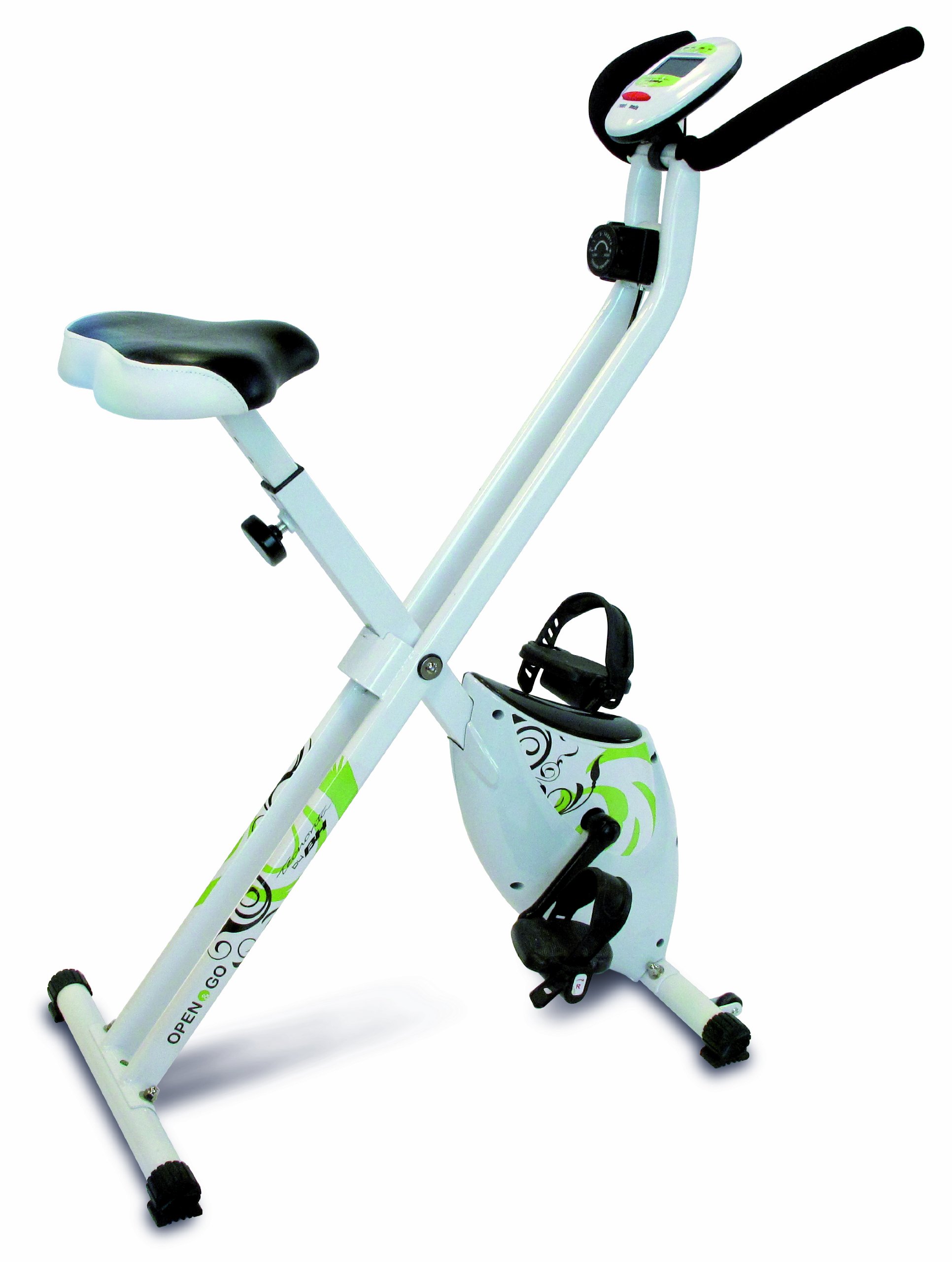 Tecnovitaby BH OPEN&GO YF90. Flywheel 18 lbs. Get in shape in the comfort of your own home! Foldable home fitness bike. 8 (manual) intensities. Includes wheels. White