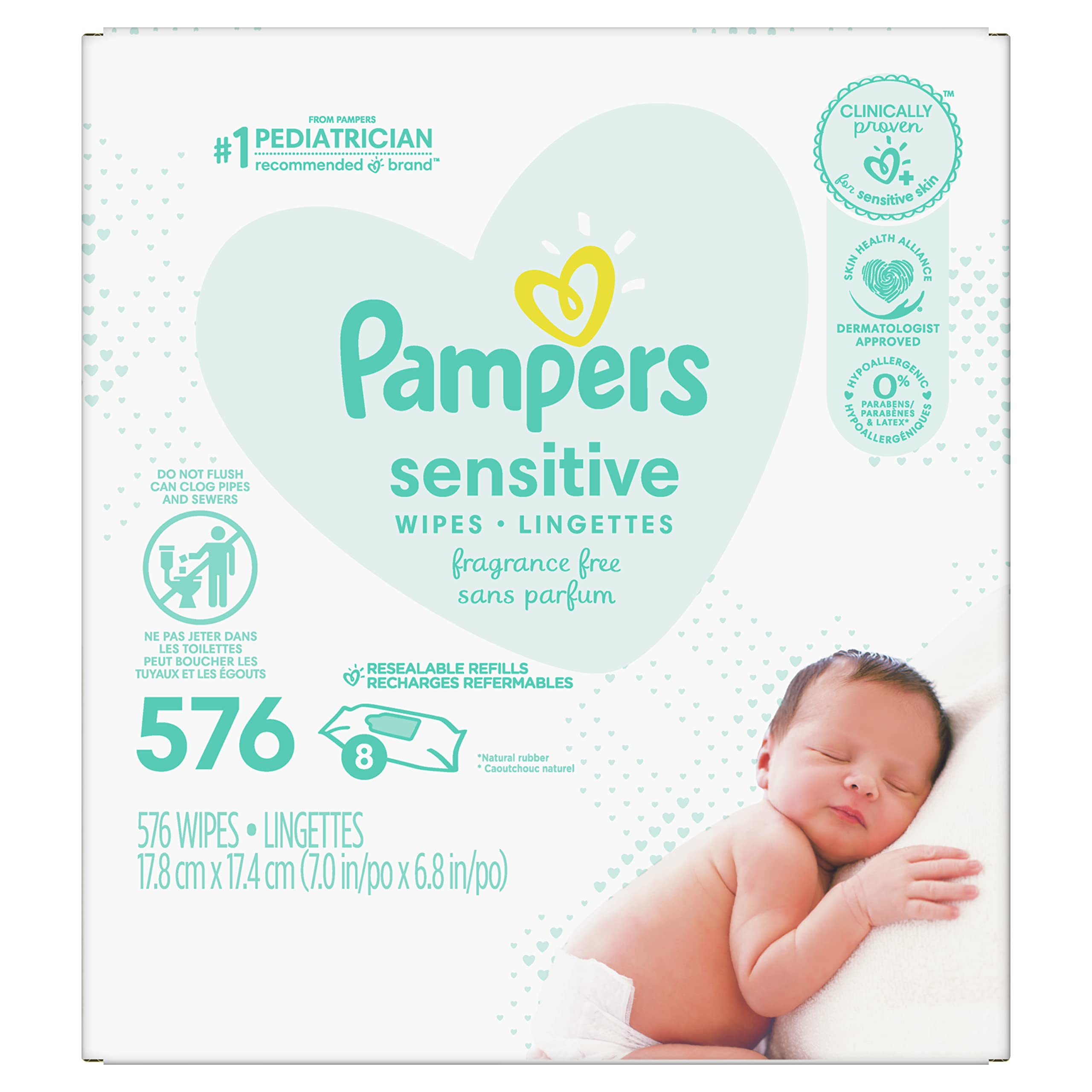 pampers sensitive baby wipes 576 ct OLD