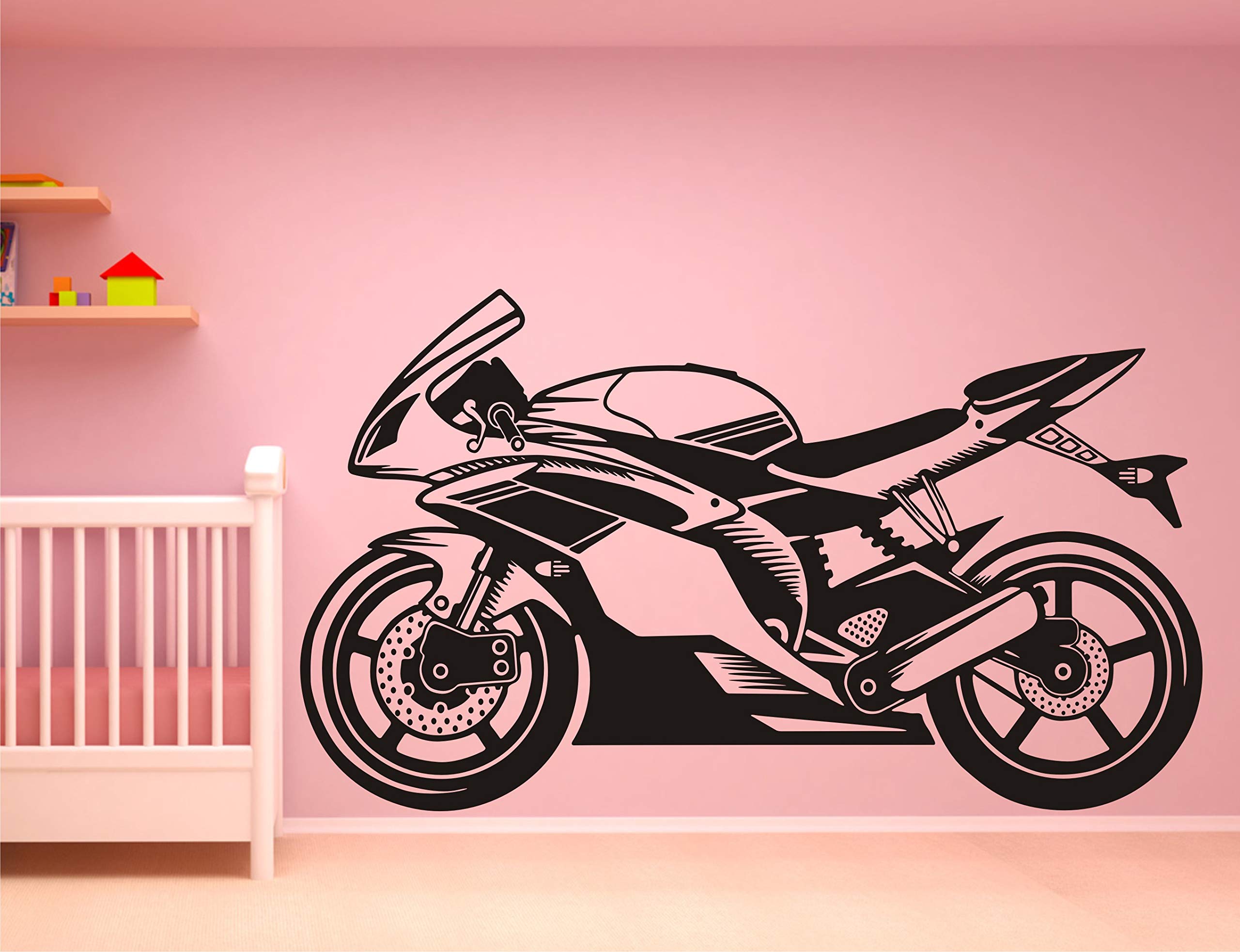 Wall Guru PVC Vinyl Super Racing Bike Wall Decal and Wall Sticker (57 * 98) cm, Pack of 1