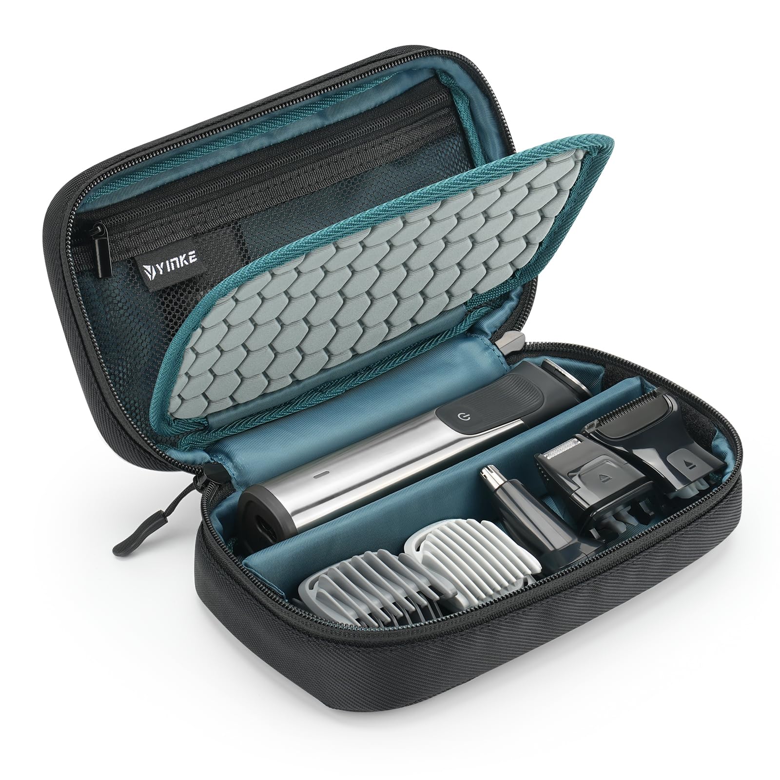 YinkeCase for Philips Norelco Multigroom Series 3000/5000/7000/9000，Beard Trimmer & Attachments, Travel Storage Bag Hard Case Organizer (Series 3000/5000/7000)