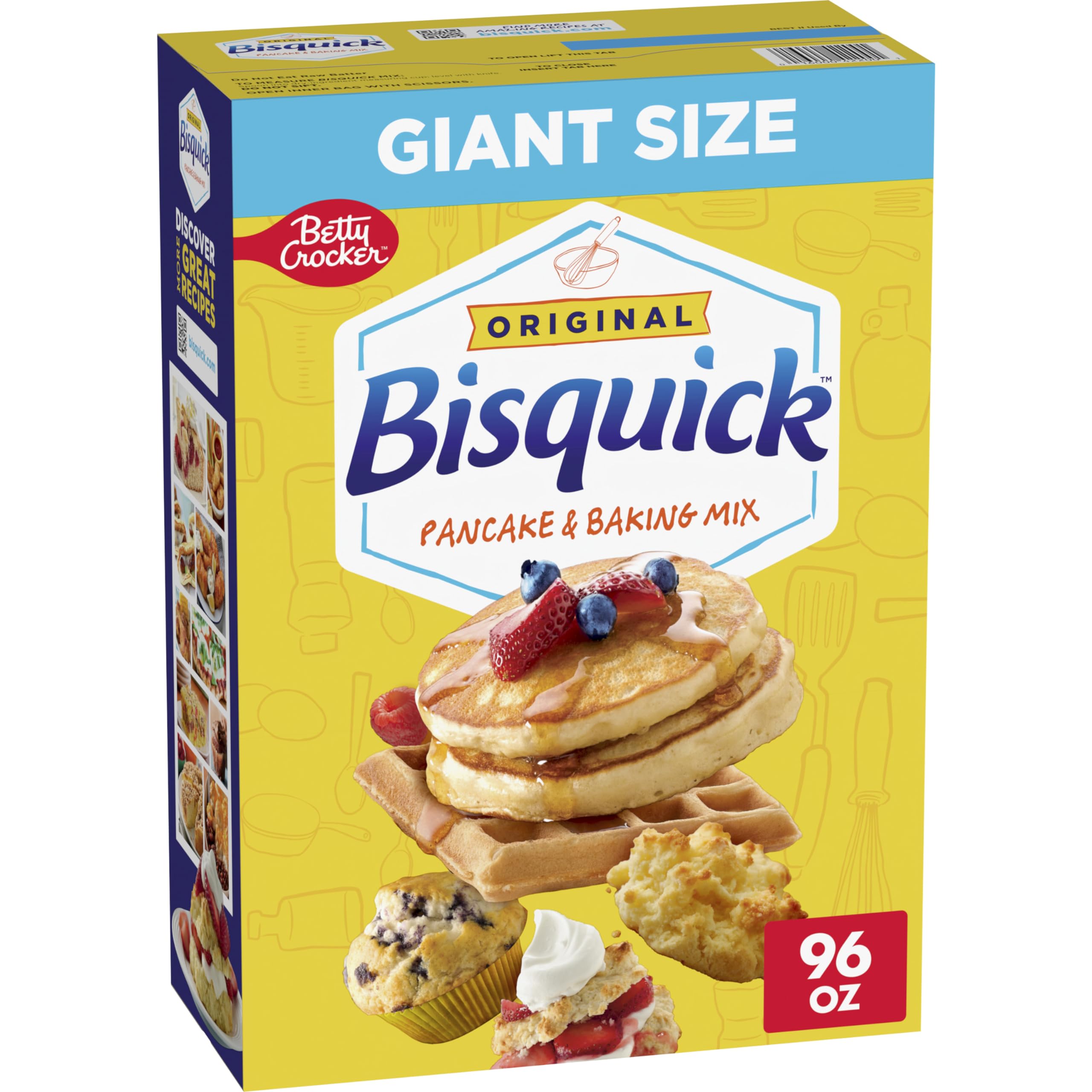 Betty Crocker Bisquick Original Pancake & Baking Mix, Giant Size, 96 oz