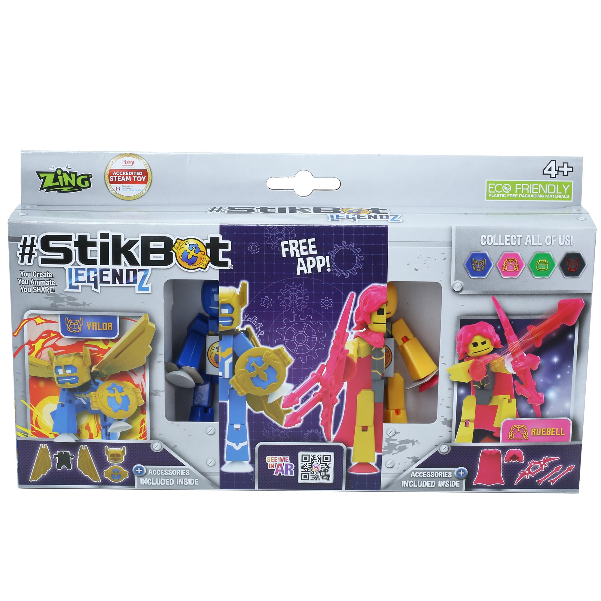 Zing StikBot Legendz 2pk Valor & Ruebell