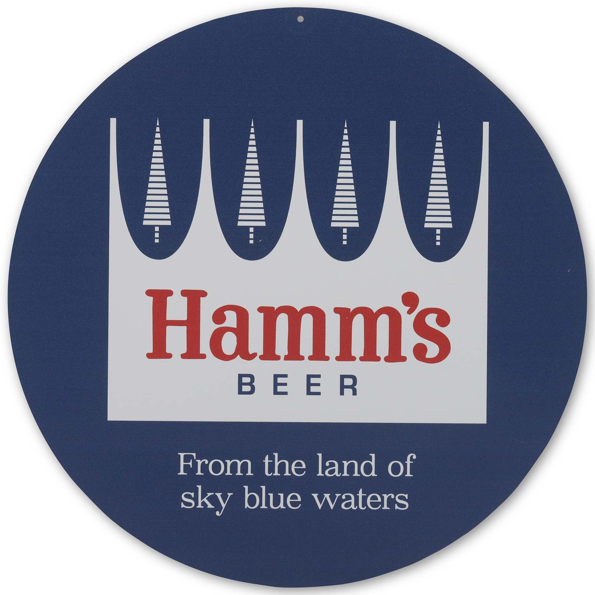 Open Road Brands Molson Coors Hamm's Beer Crown Logo Round Metal Sign - Vintage Hamm's Beer Wall Decor for Man Cave, Bar or Game Room