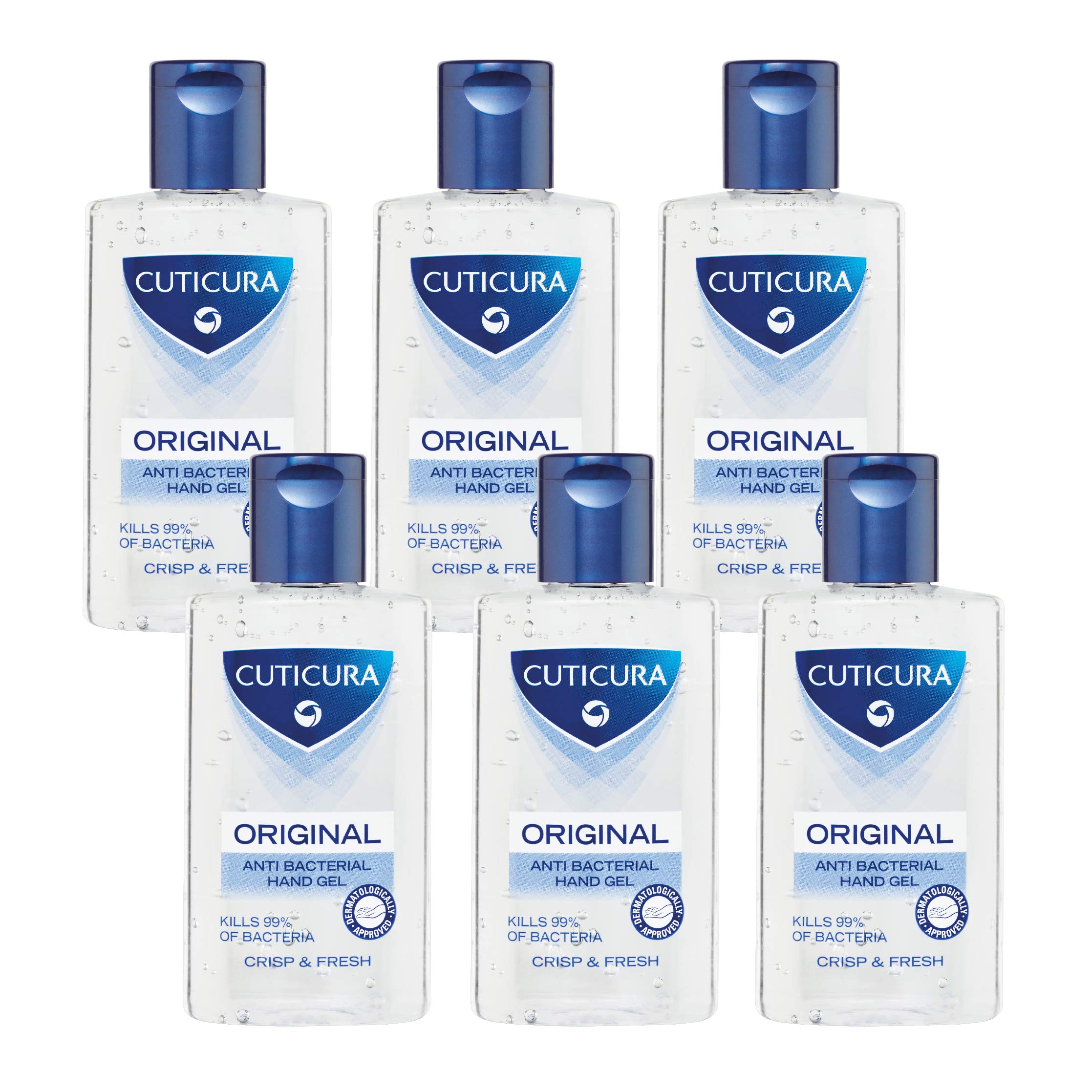 CuticuraOriginal Anti Bacterial Hand Gel 100ml, Multipack of 6. Quick Drying. Kills 99.9% Bacteria. Anti Viral Action. Personal & Commercial Use. Prevent Spread of Germs