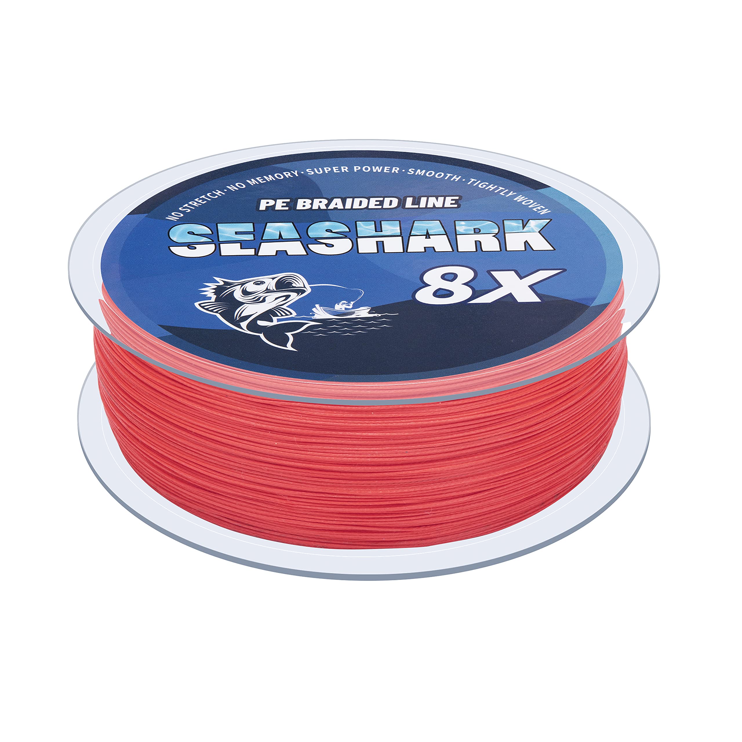 Seashark Braided Fishing Line Color Never Fade 8 Strands Super Strong PE Fishing Line Abrasion Resistant Fishing Wire Zero Stretch Excellent Tensile Smooth Multiple Colors 6lb to 80lb