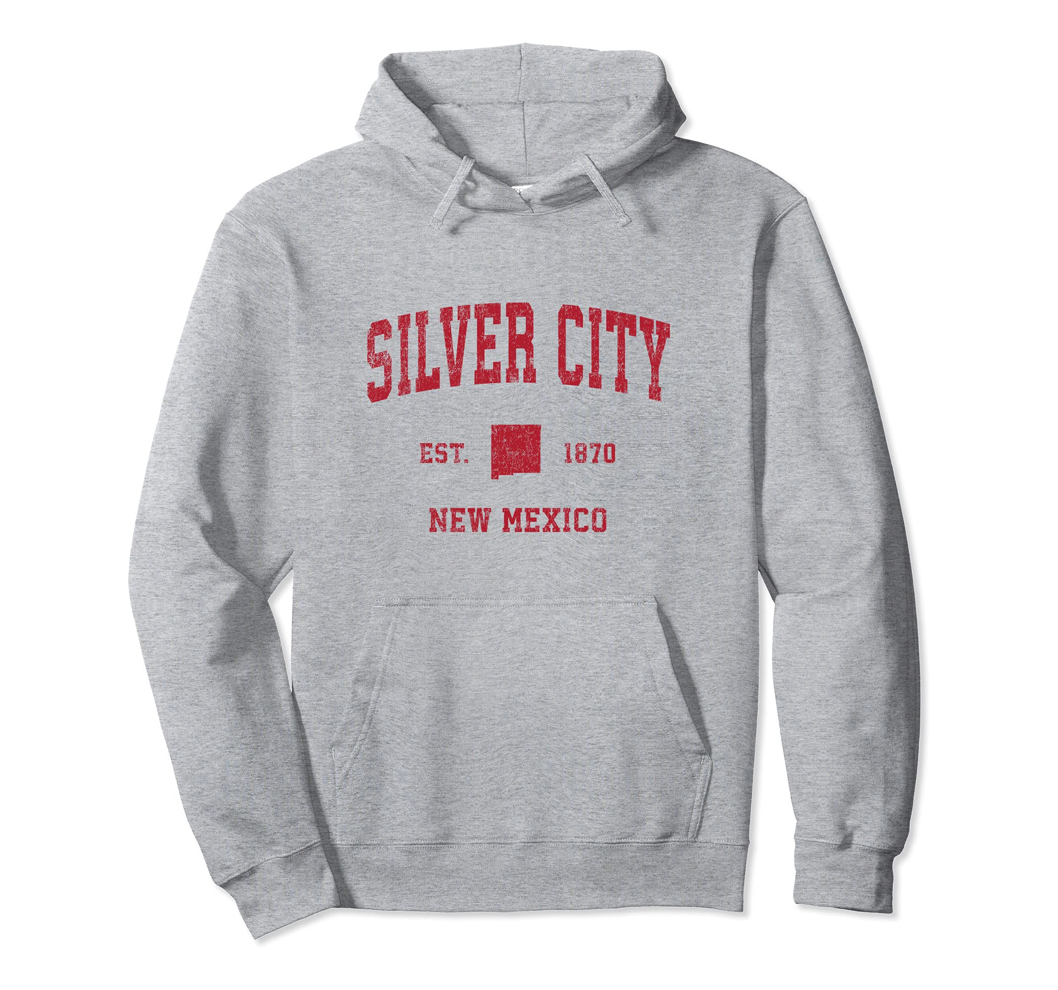 Silver City New Mexico NM Vintage Sports Design Red Print Pullover Hoodie