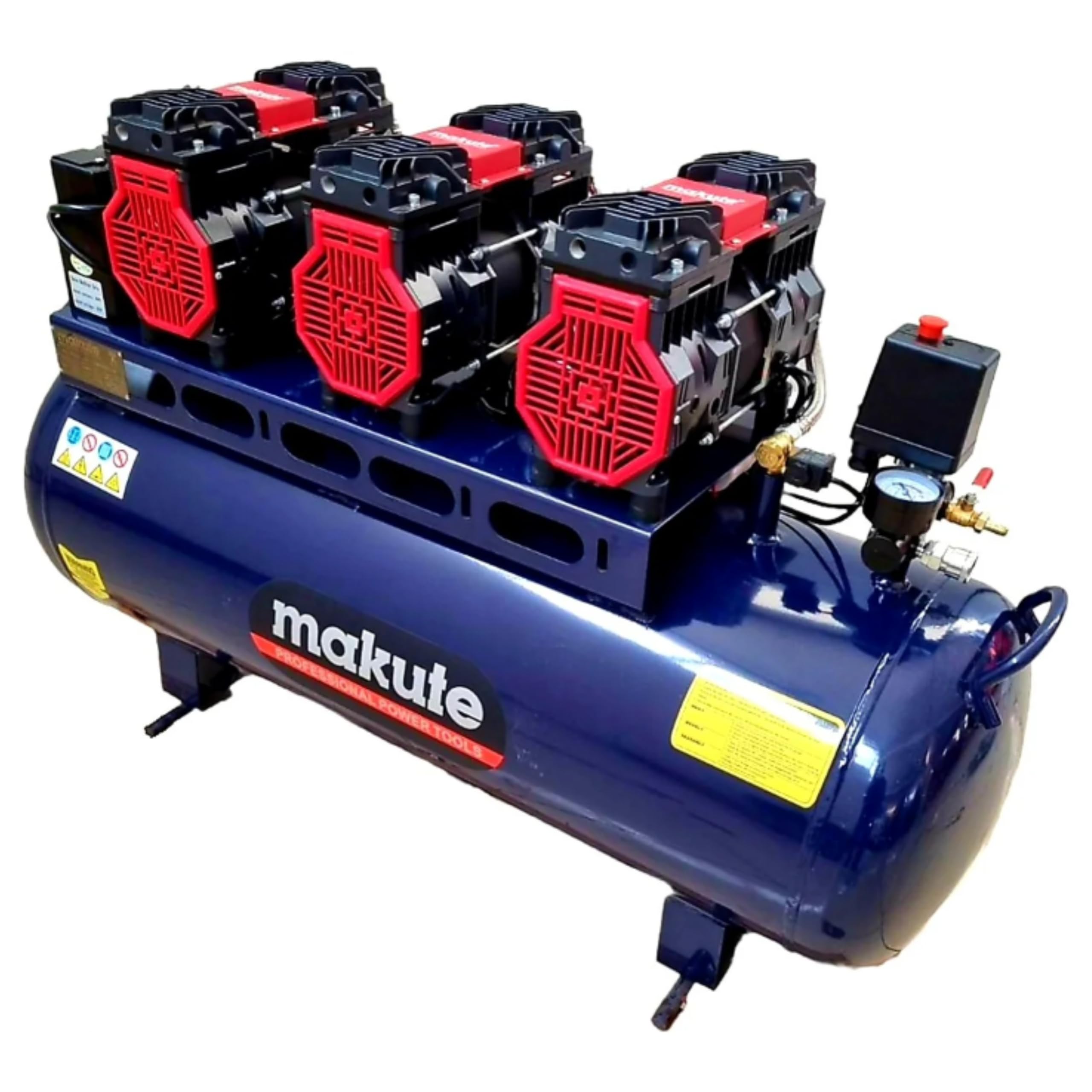 Makute 100L Oil-Free Silent Air Compressor, 4.5 HP, 8 Bar / 115 PSI, 220-240V, 2650 RPM - High Power, Low Noise, MK-328100