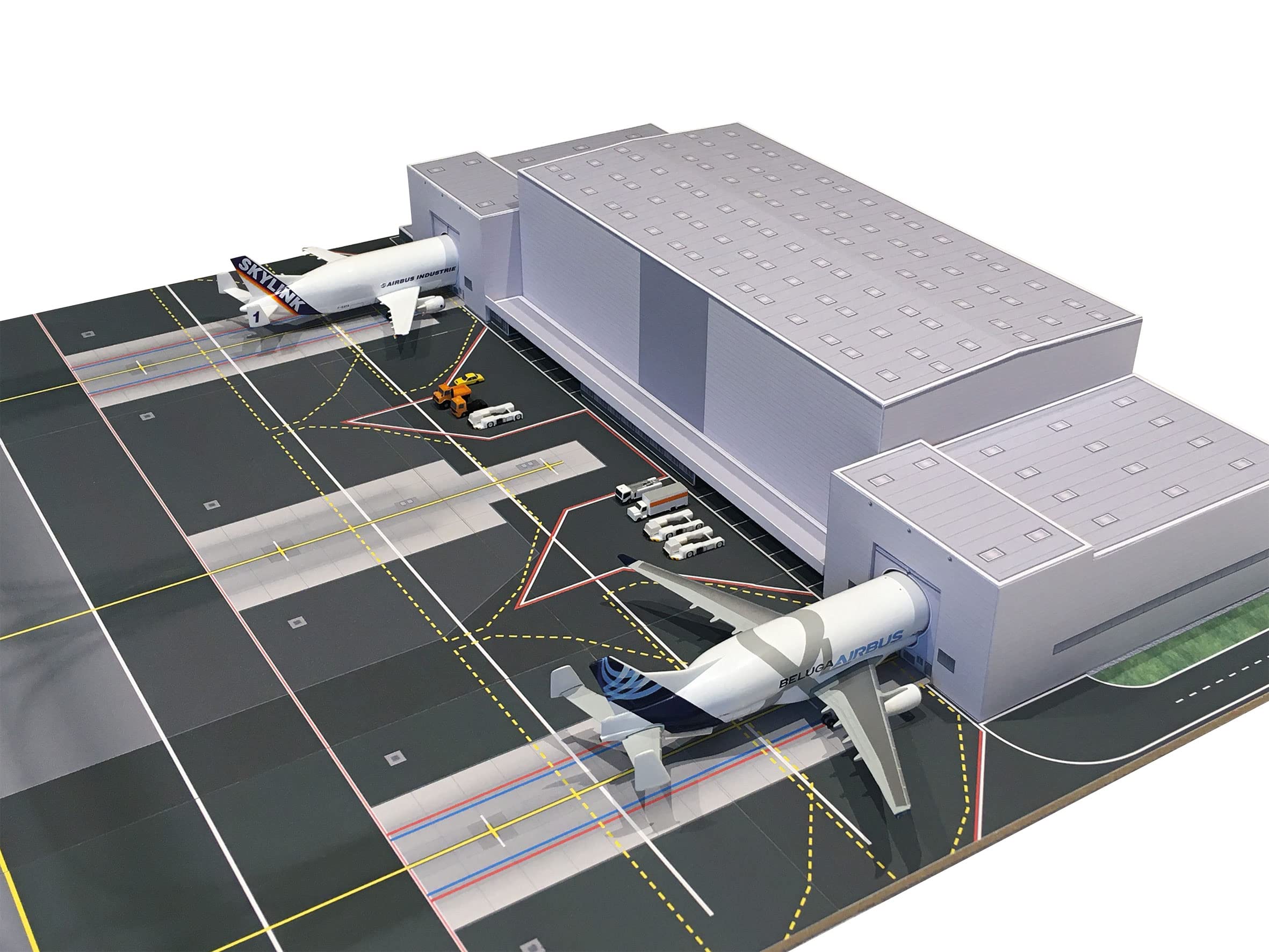 HerpaHE536417 1-500 Scale Cardboard Construction Beluga Unloading Center Model Plane