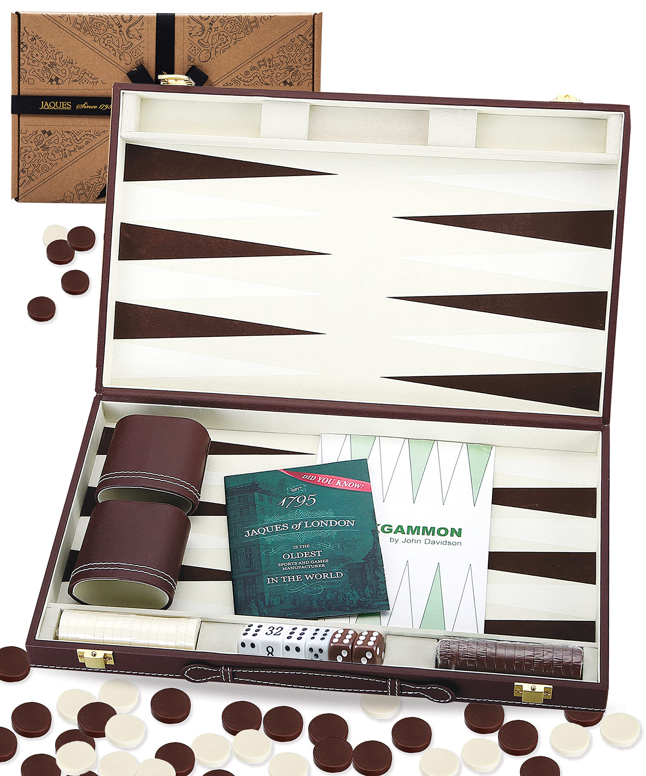 Jaques of London Backgammon Set - 38cm - Luxury Backgammon Set