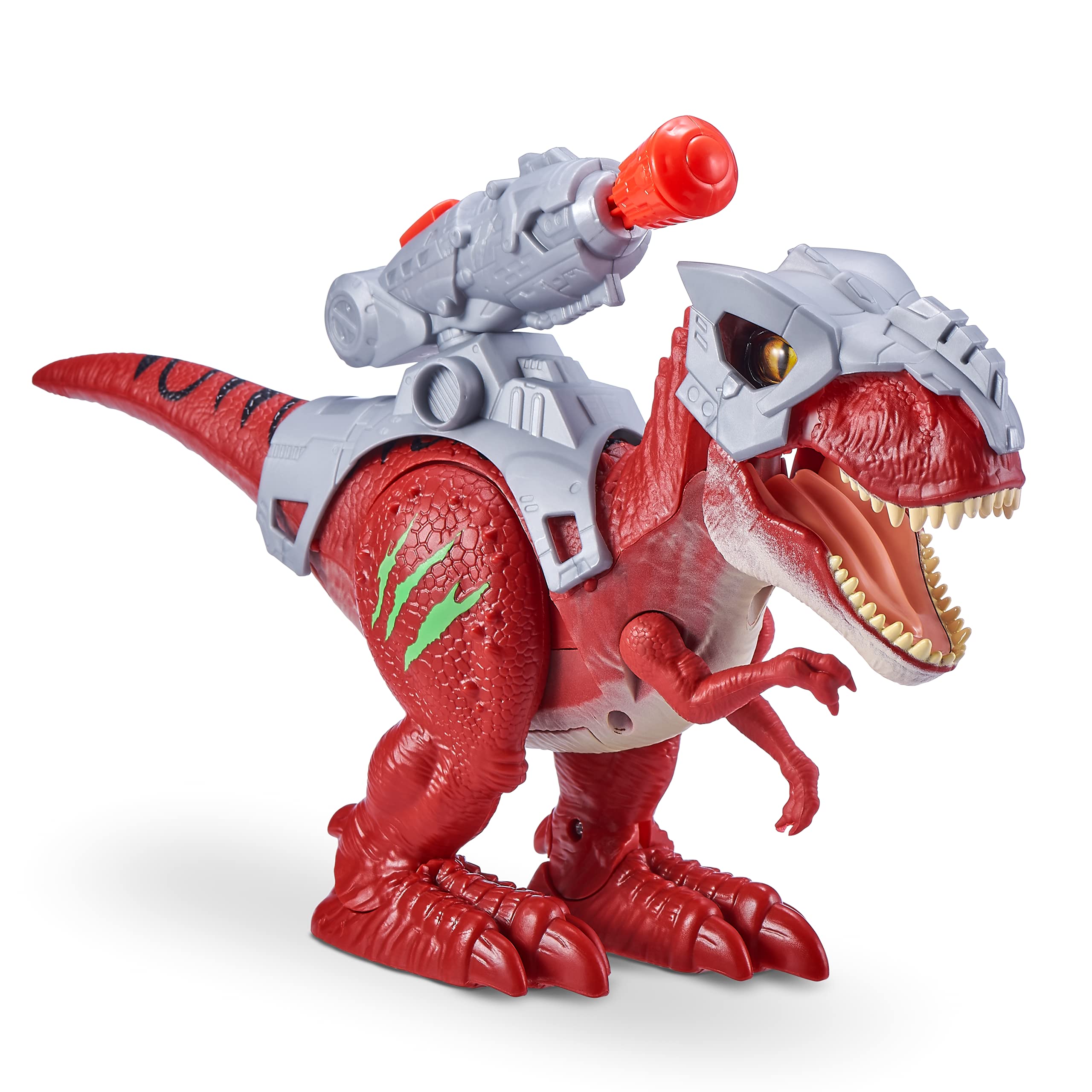 Robo Alive Dino Wars Walking T-Rex Toy with Epic Armor, Dino Blaster & Light Up Features and Lifelike Roars by ZURU