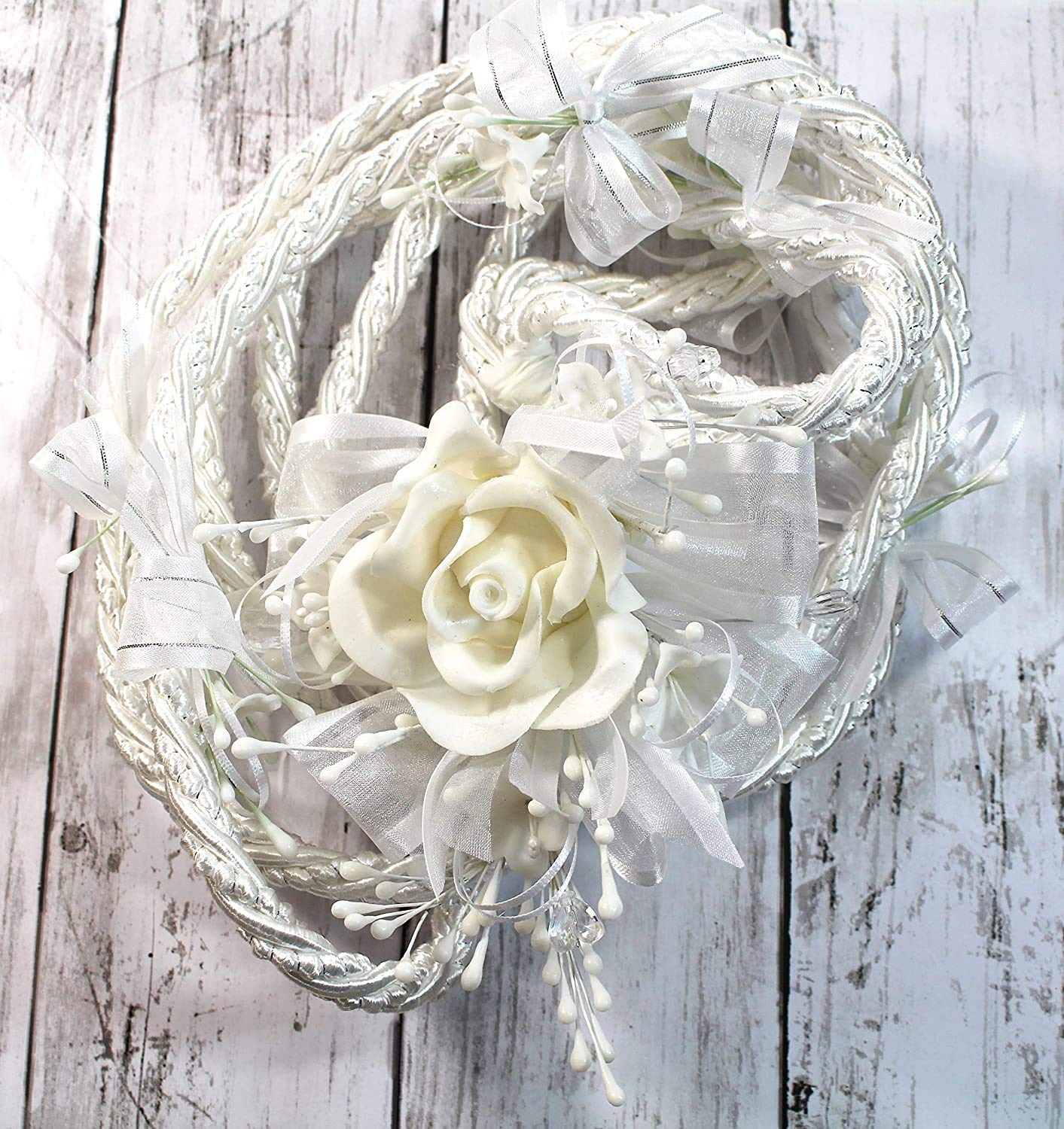 Party Supplies Wedding White Love Rope, with White Flowers. Wedding Lasso /Lazo de boda.