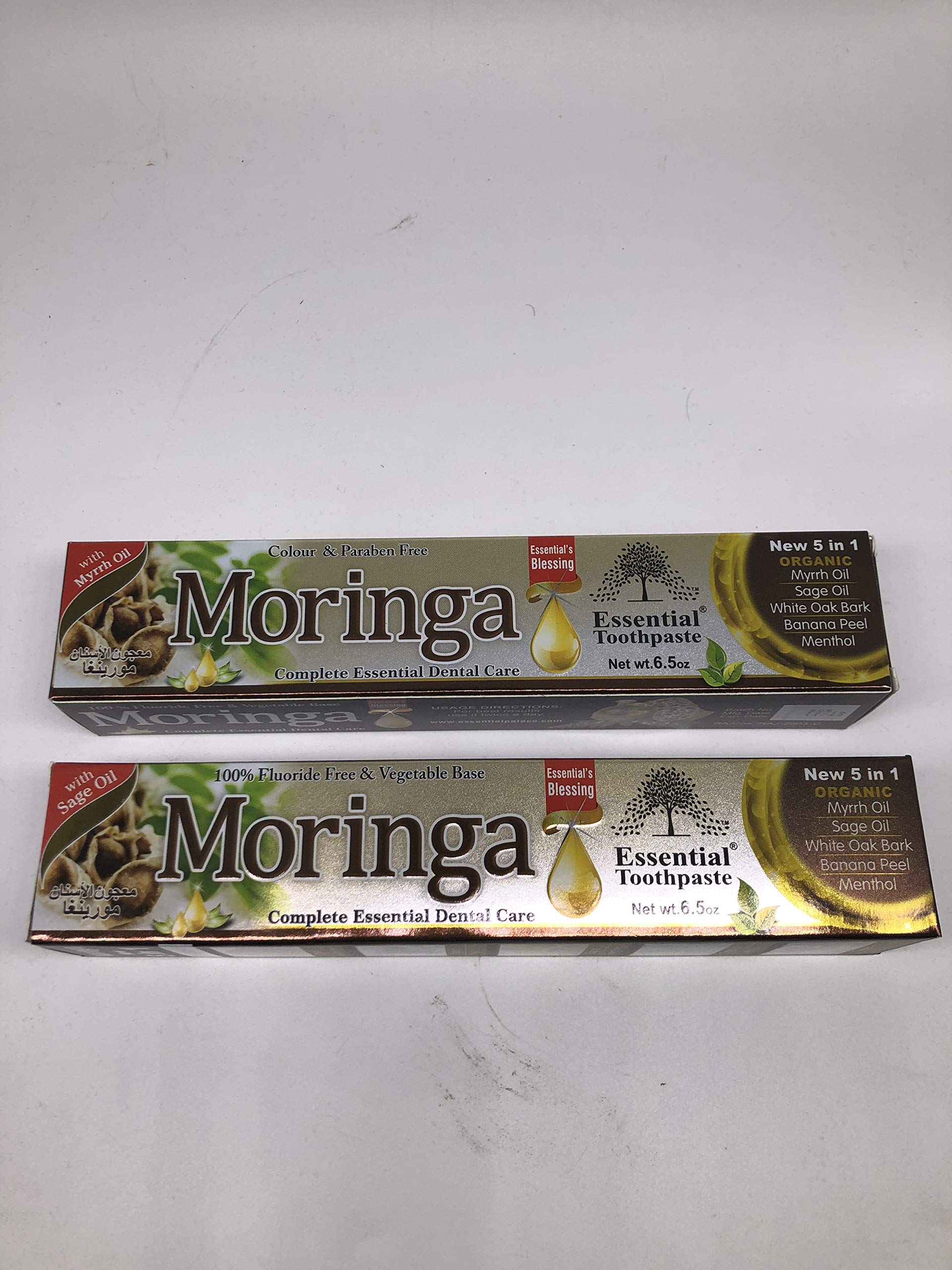 Moringa Organic Toothpaste 100% Fluoride Free & Vegetable Base Color & Paraben 6.5ozFree