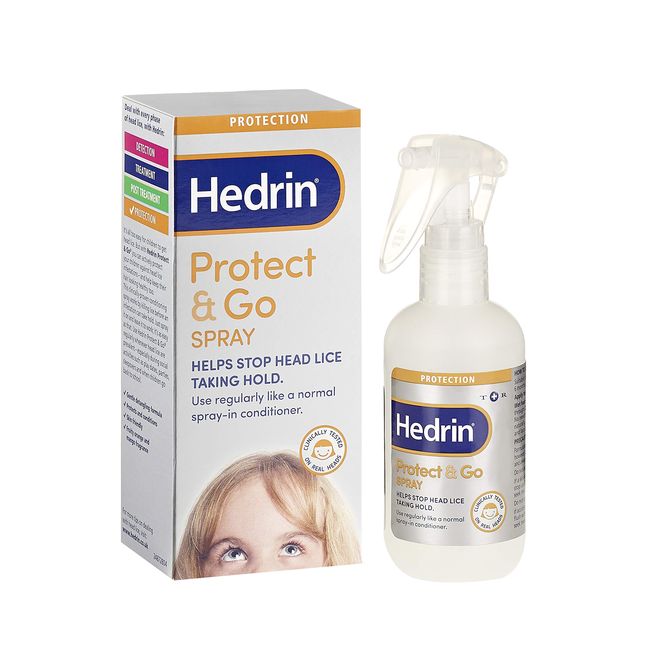 Hedrin Protect & Go Leave-In Spray, Easy, No Fuss Nit Protection Treatment, Clinically Tested, Suitable for Adults & Children, 1 x 120ml (5 x 24ml Treatments)